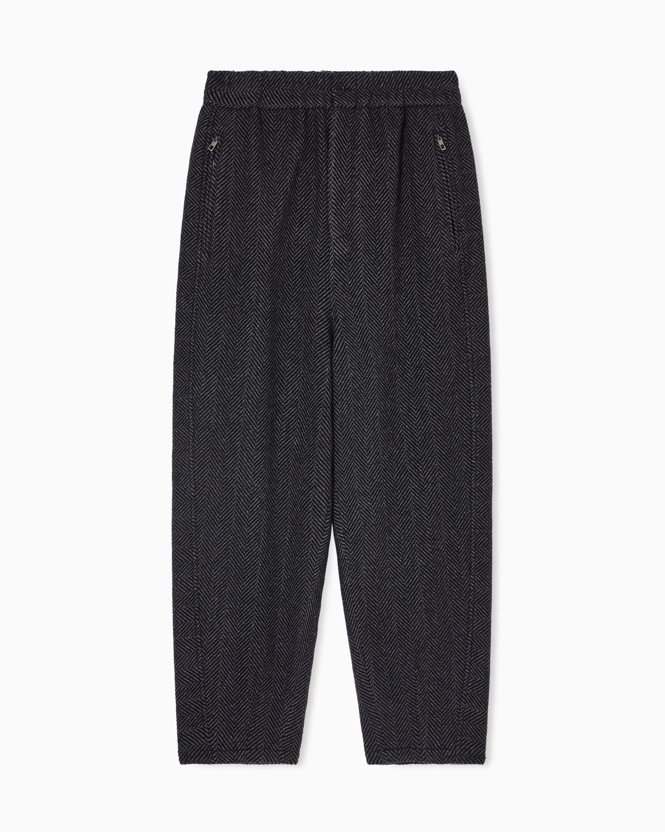 ノータックパンツ カシミア シェブロン スライドする 0