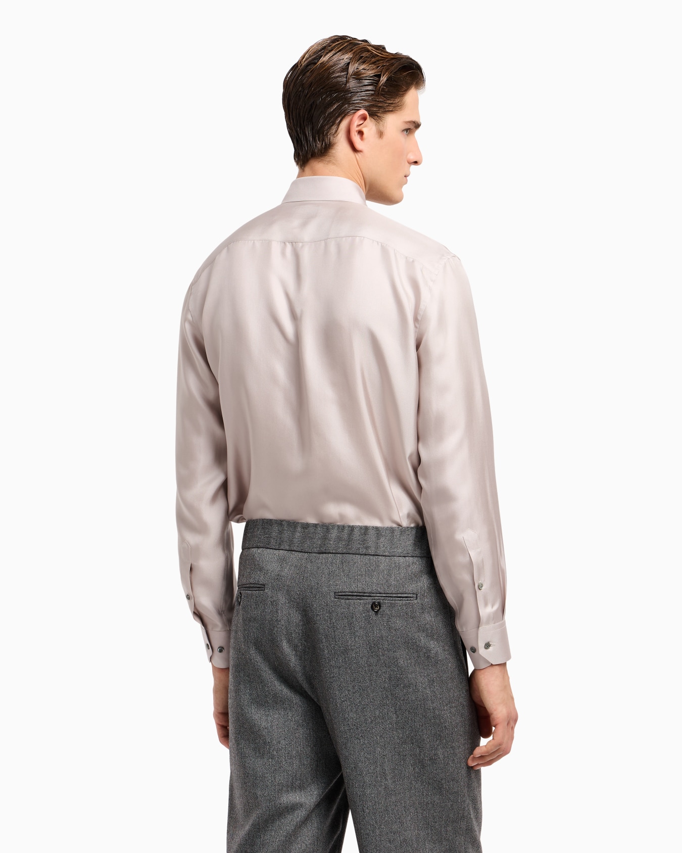 Regular-fit shirt in silk twill Slide 3