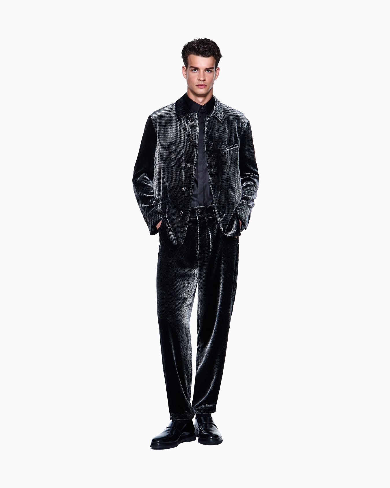 Chemise coupe classique en sergé de soie Diapositive 1