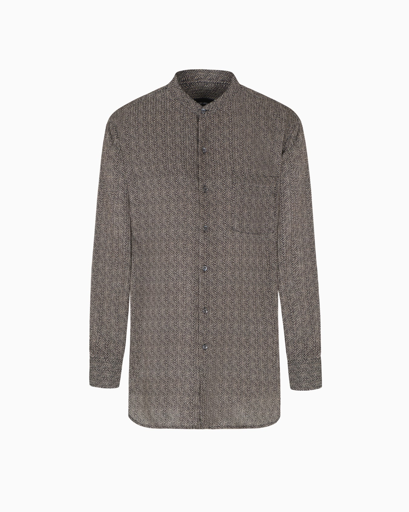 Chemise en viscose et soie à imprimé chevron Diapositive 0