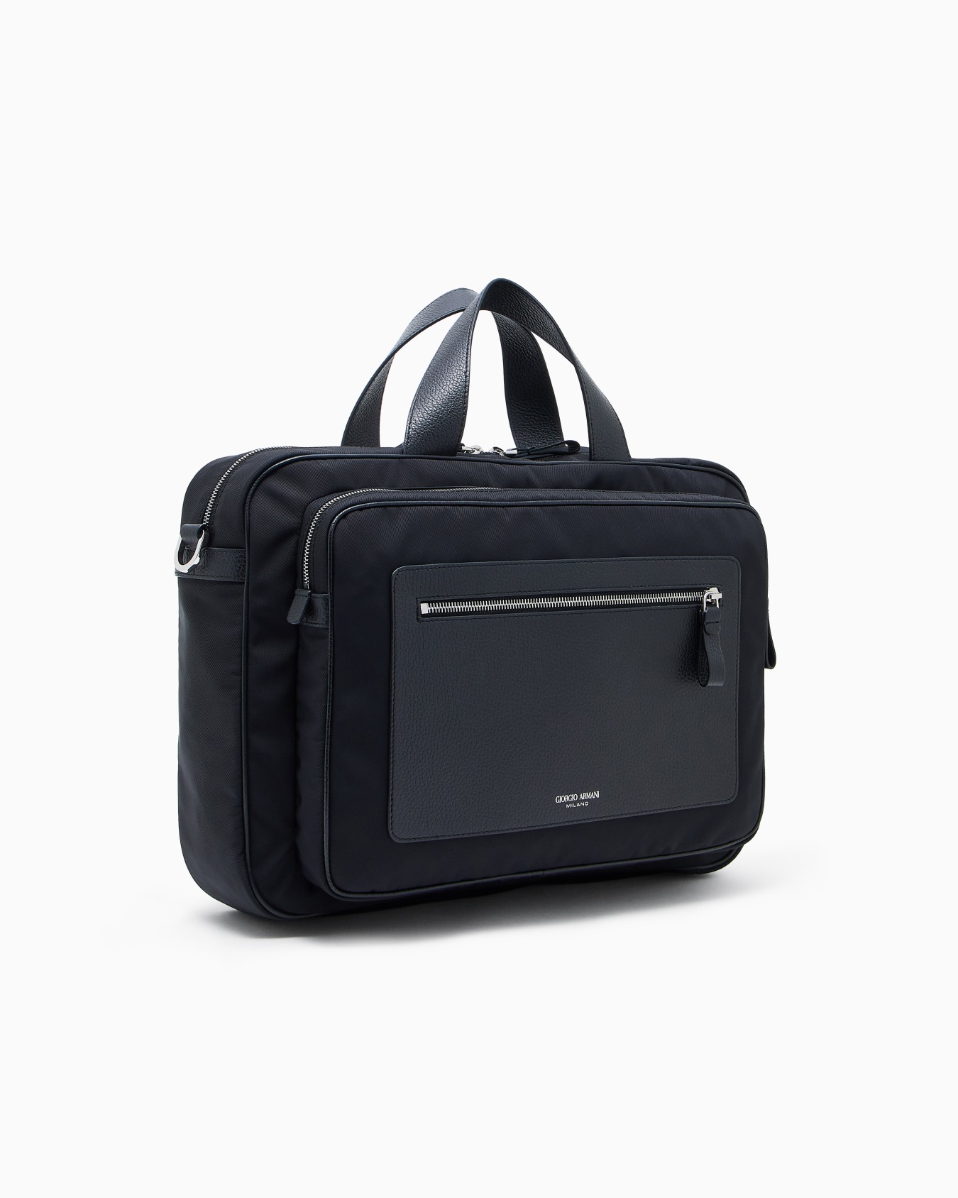 ASV pebbled-leather and nylon briefcase Slide 1
