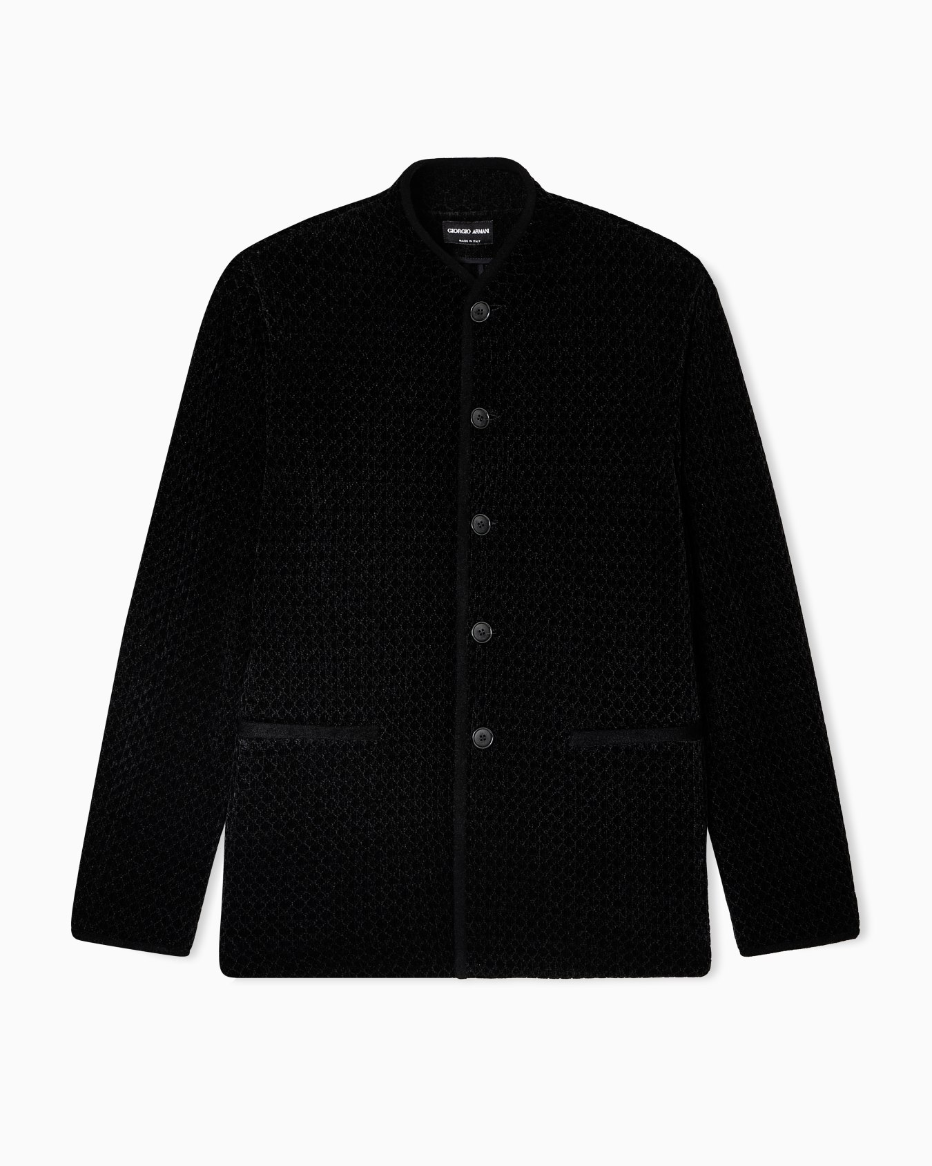 Single-breasted jacket in a chenille jersey knit Slide 0