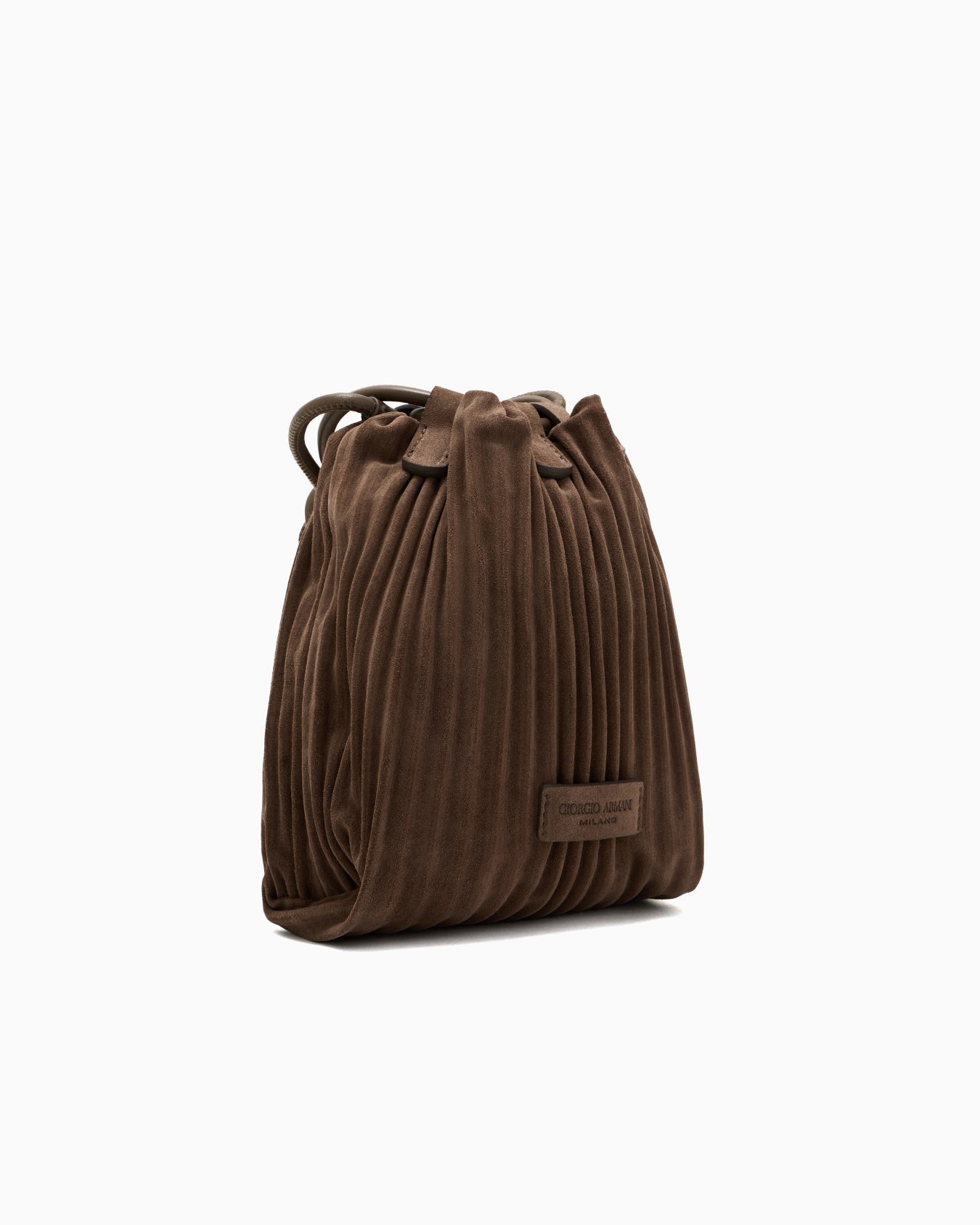 Mini bag in pleated suede and leather Slide 1