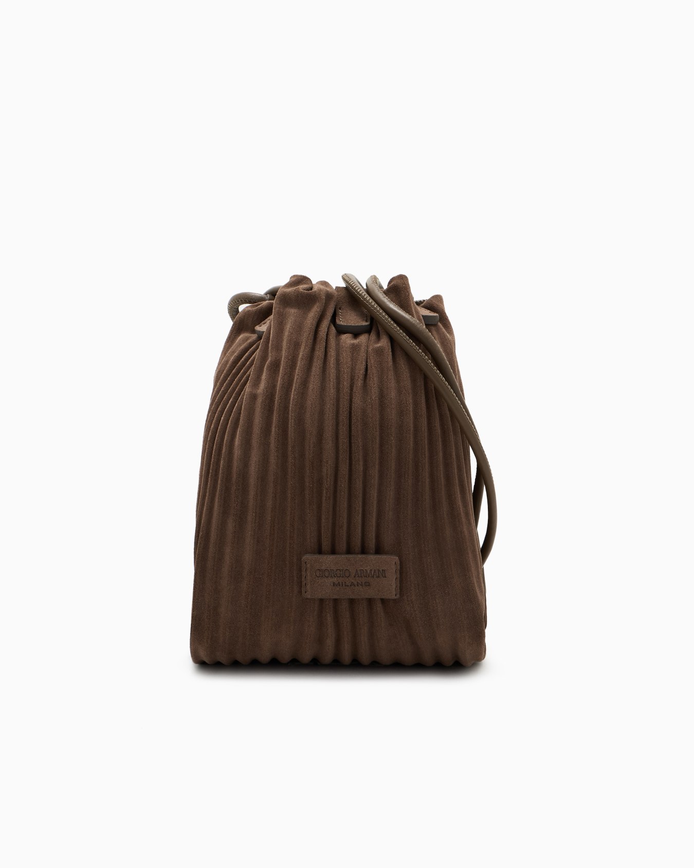 Mini bag in pleated suede and leather Slide 0