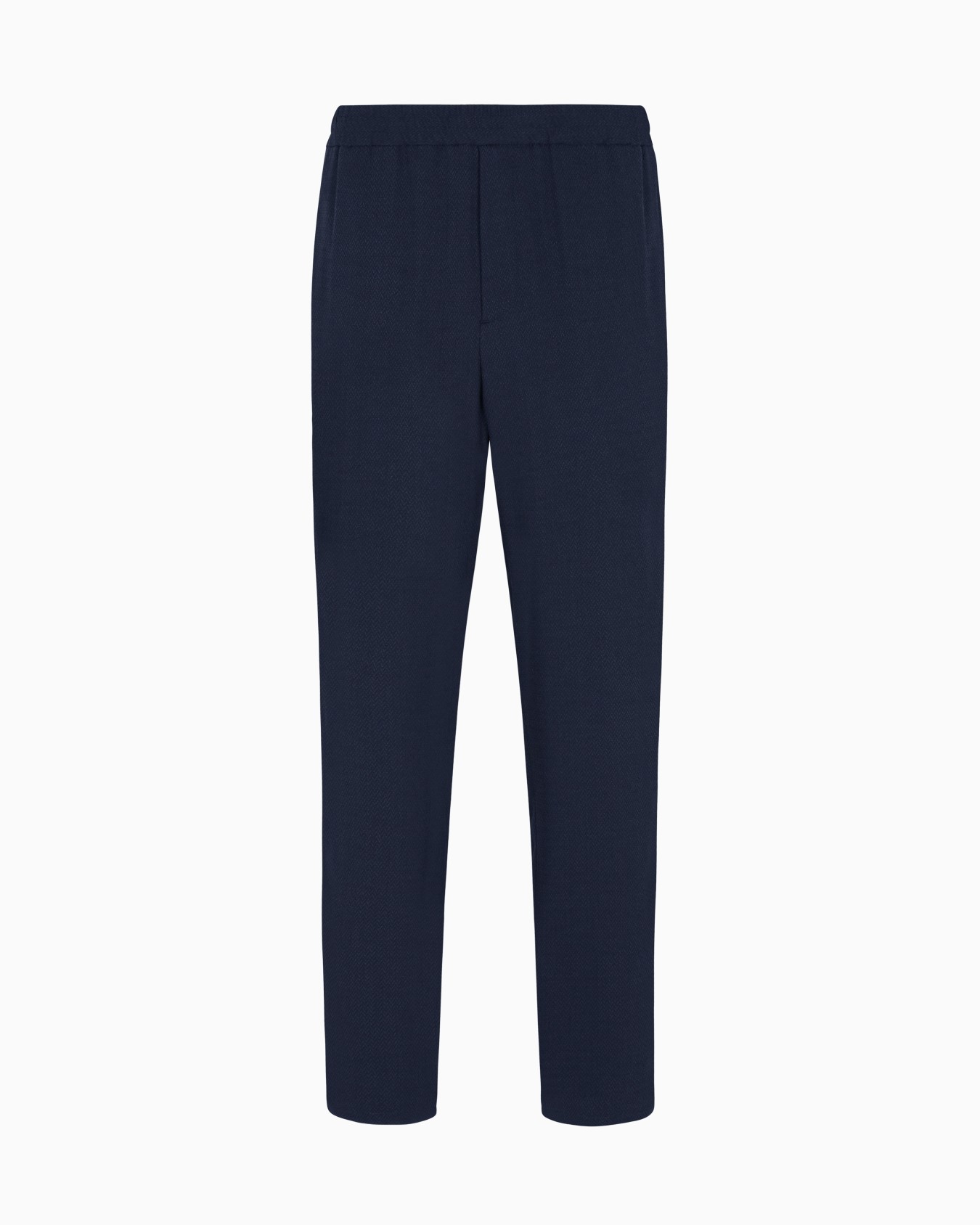 Cupro and viscose flat-front trousers with a micro chevron motif Slide 0