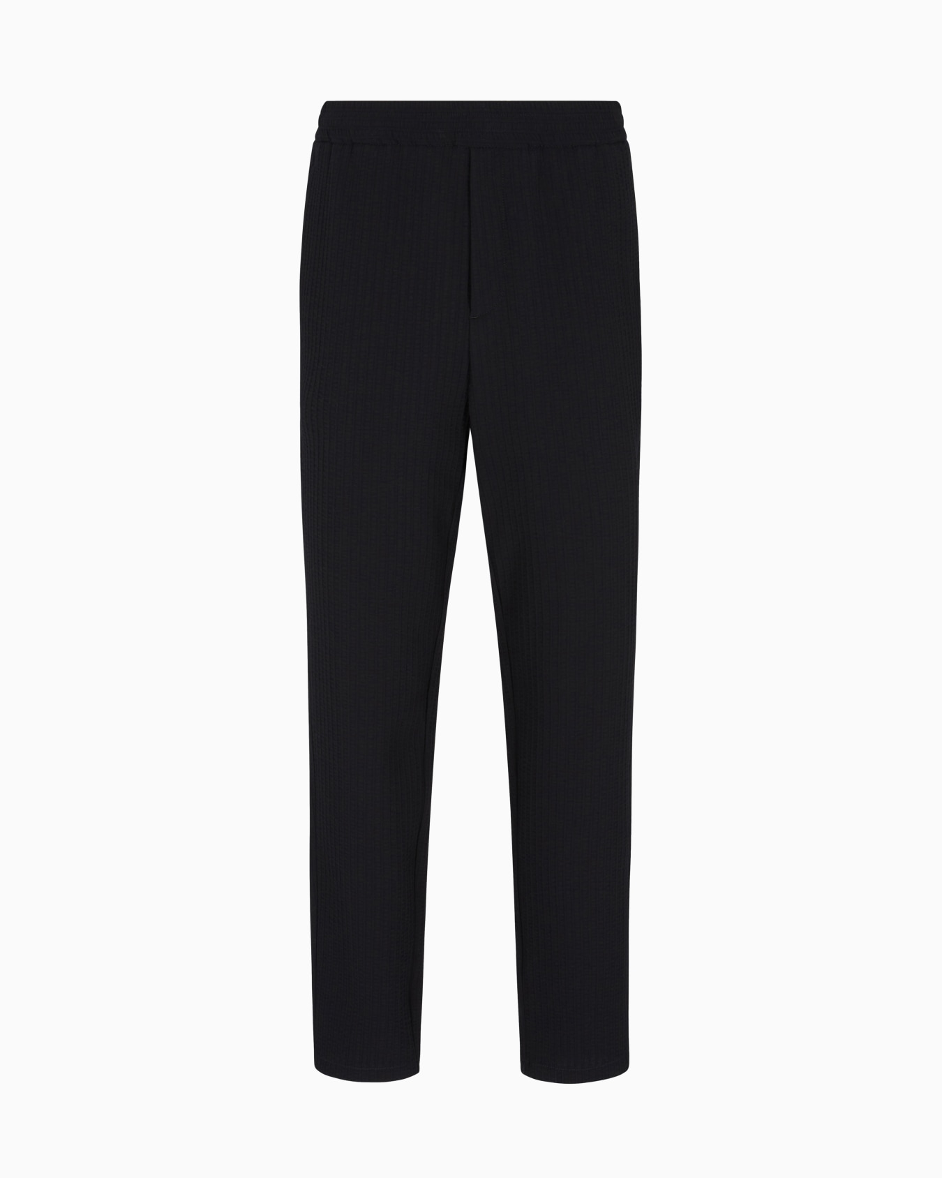Flat-front trousers in seersucker virgin wool Slide 0