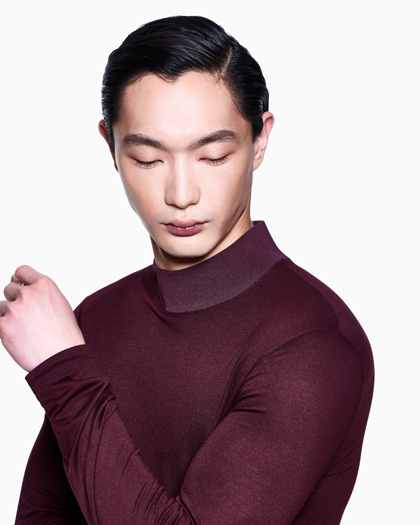 Viscose jersey mock-neck jumper Slide 4