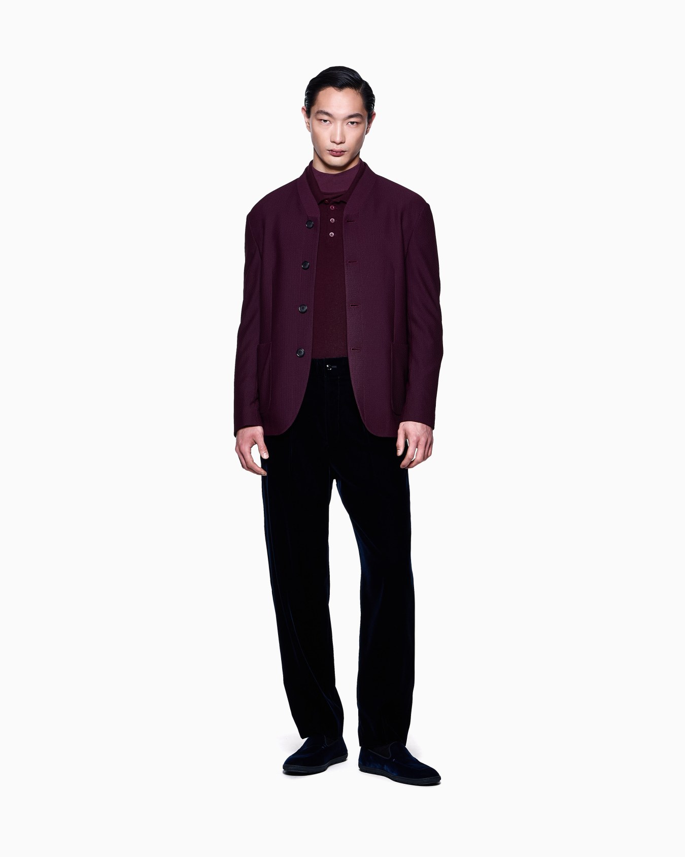 Viscose jersey mock-neck jumper Slide 1