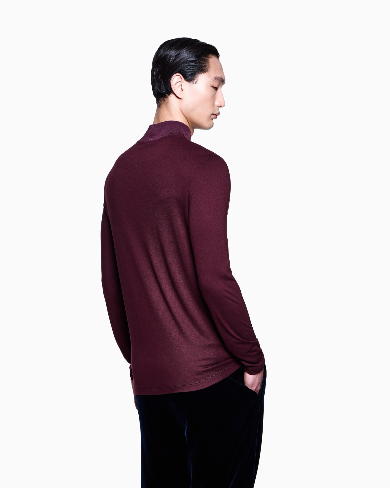 Viscose jersey mock-neck jumper Slide 2