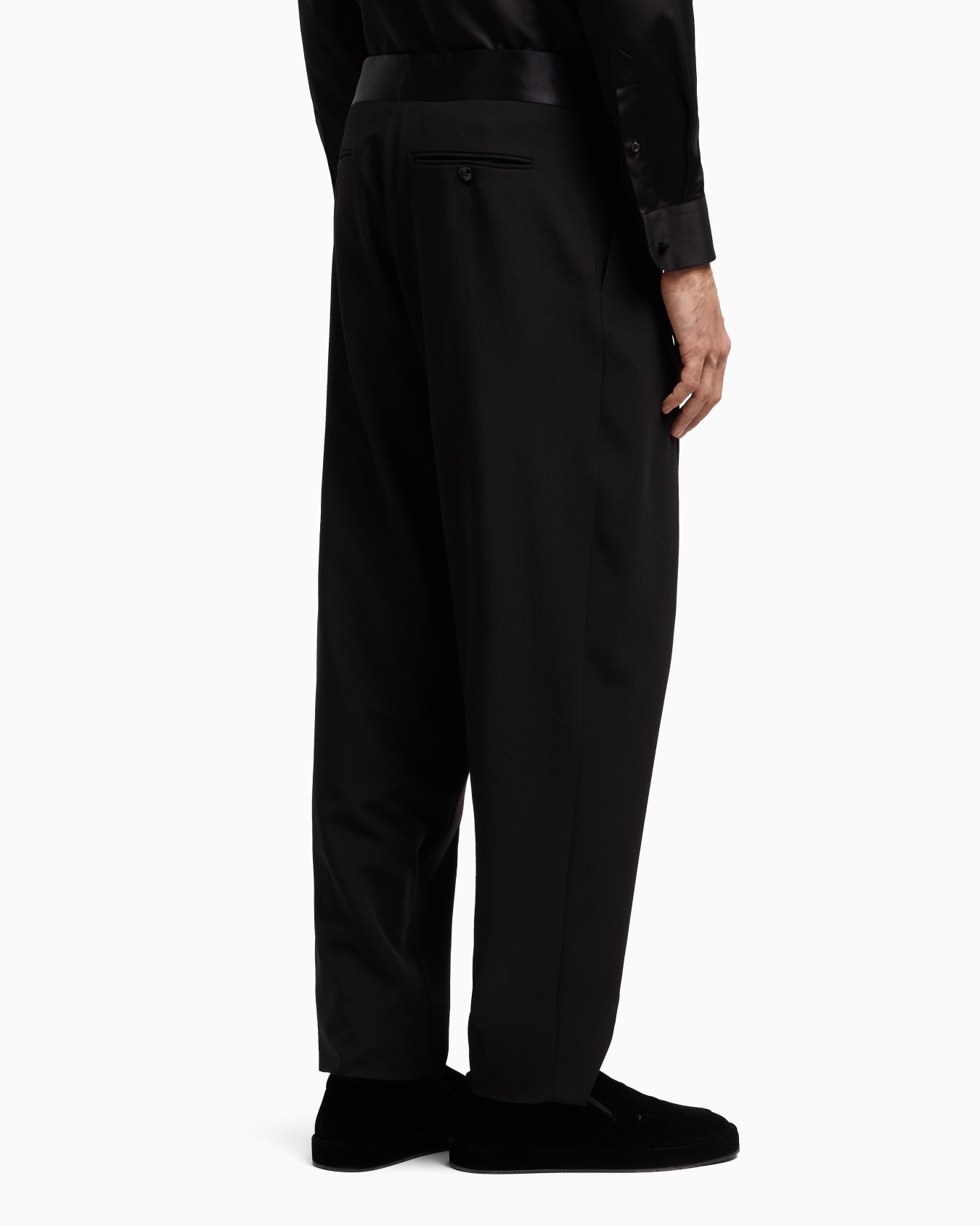 Pantalon Giorgio's à deux pinces en crêpe de laine Diapositive 2