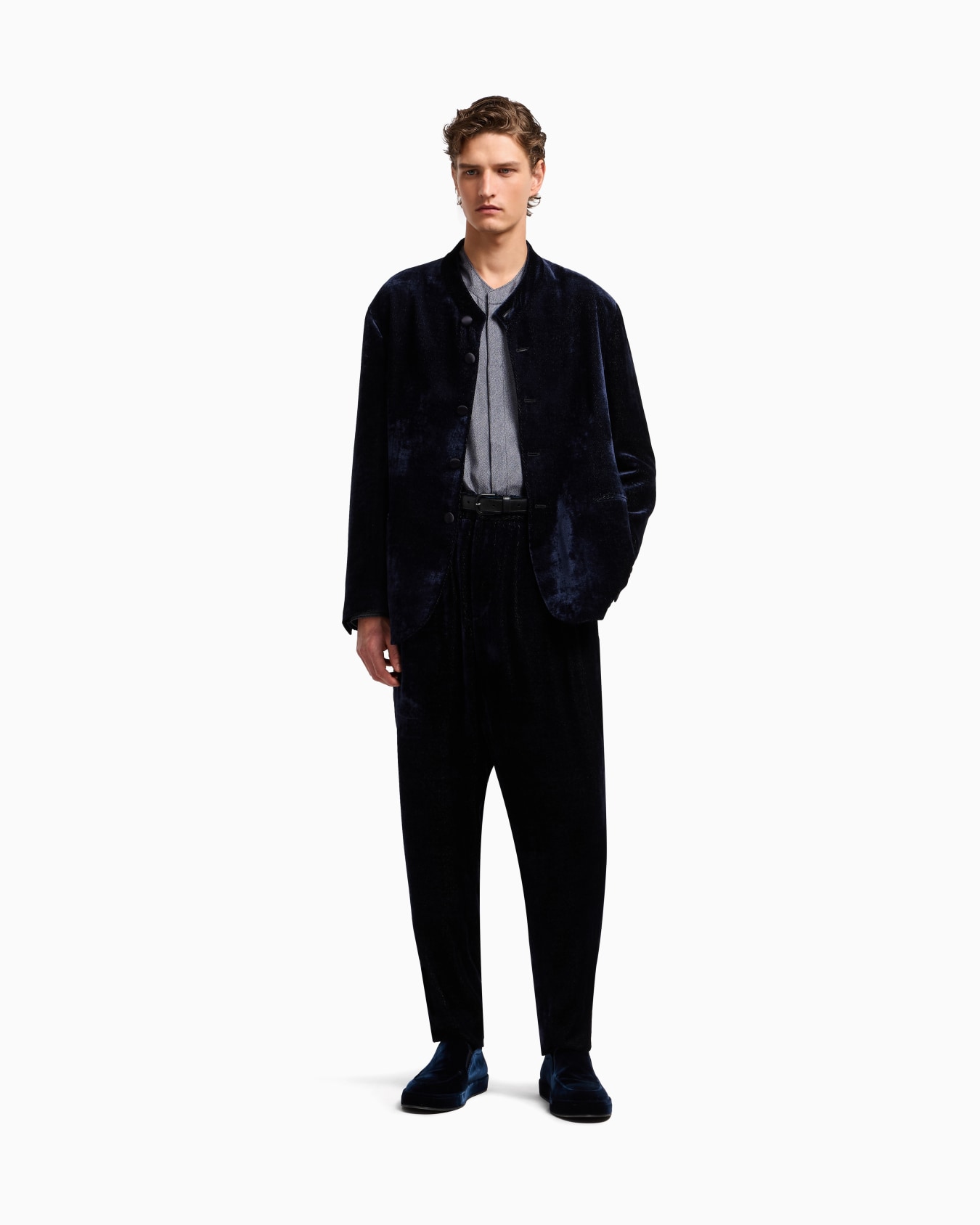 Giorgio’s shirt in silk twill with a diagonal print Slide 2