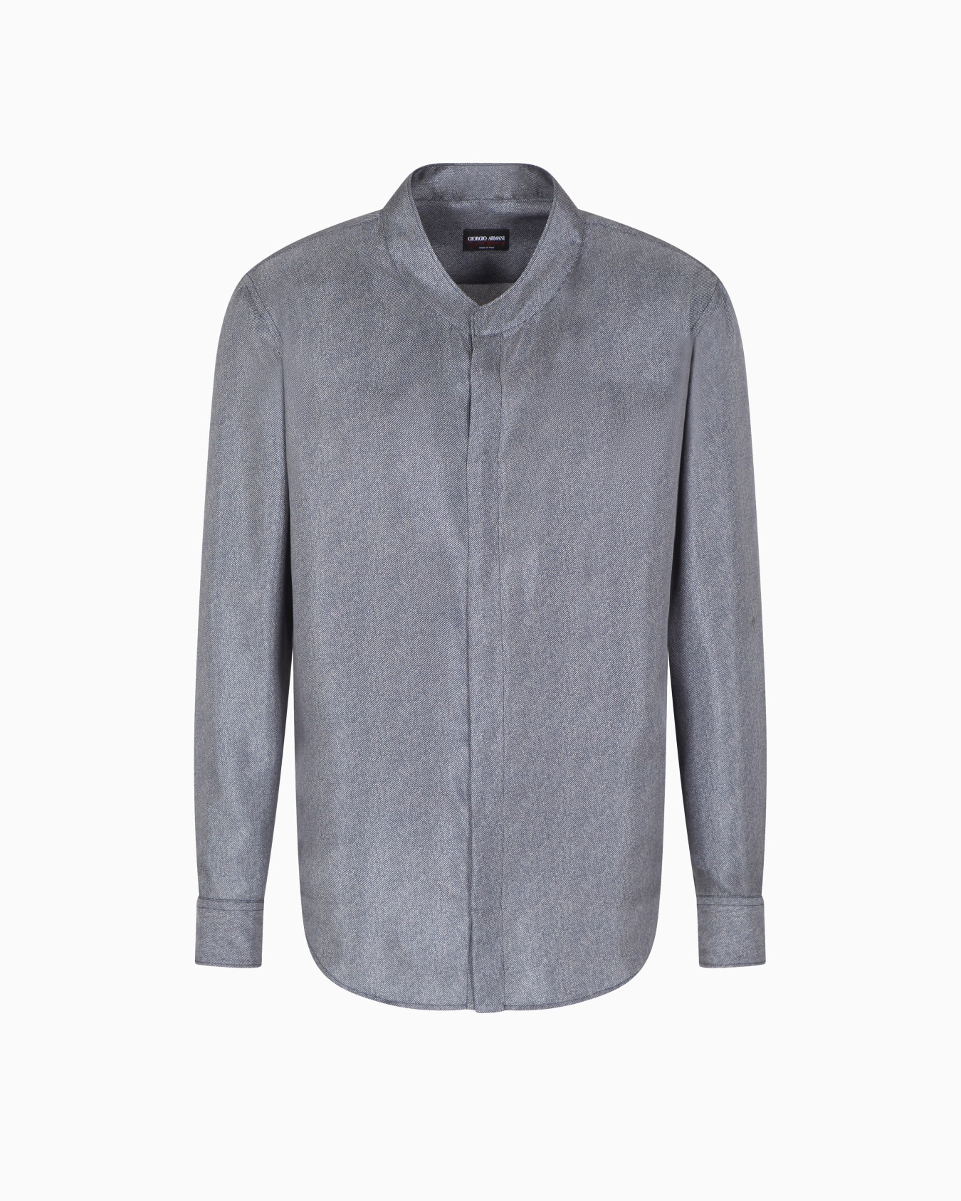 Giorgio’s shirt in silk twill with a diagonal print Slide 0
