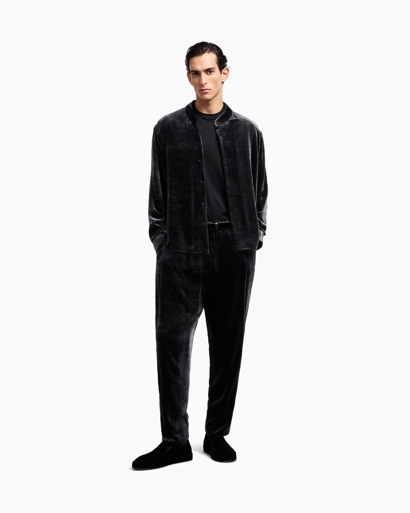 Giorgio's T-shirt girocollo in jersey di cotone Pima con strass Slide 2