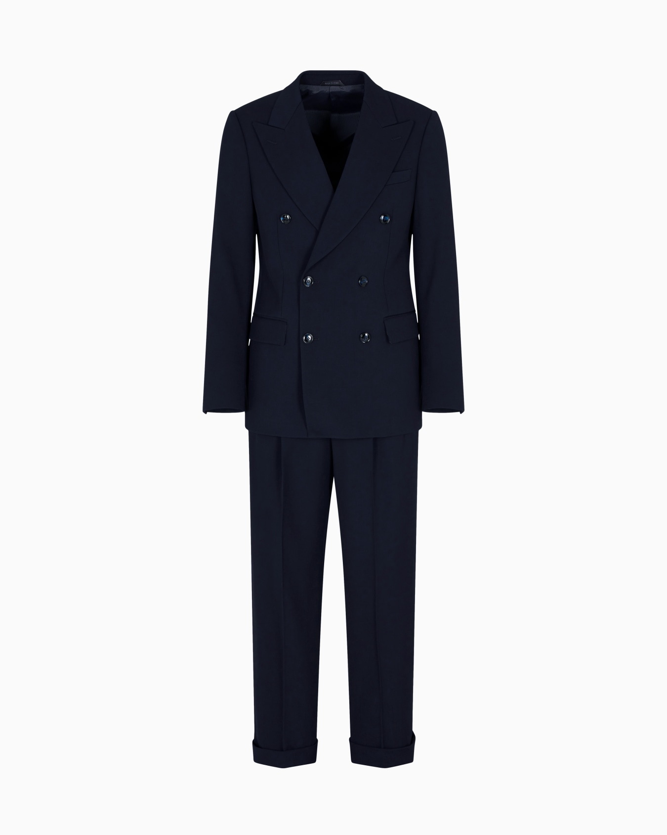 Royal Line double-breasted suit in canneté wool crêpe Slide 0