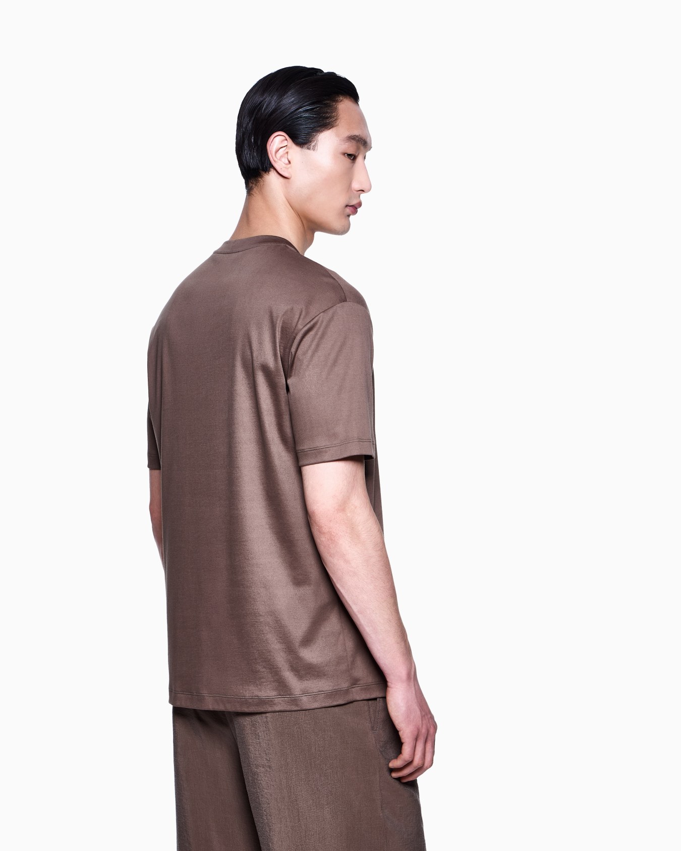 Cotton-interlock T-shirt with oversized embroidered GA logo Slide 2