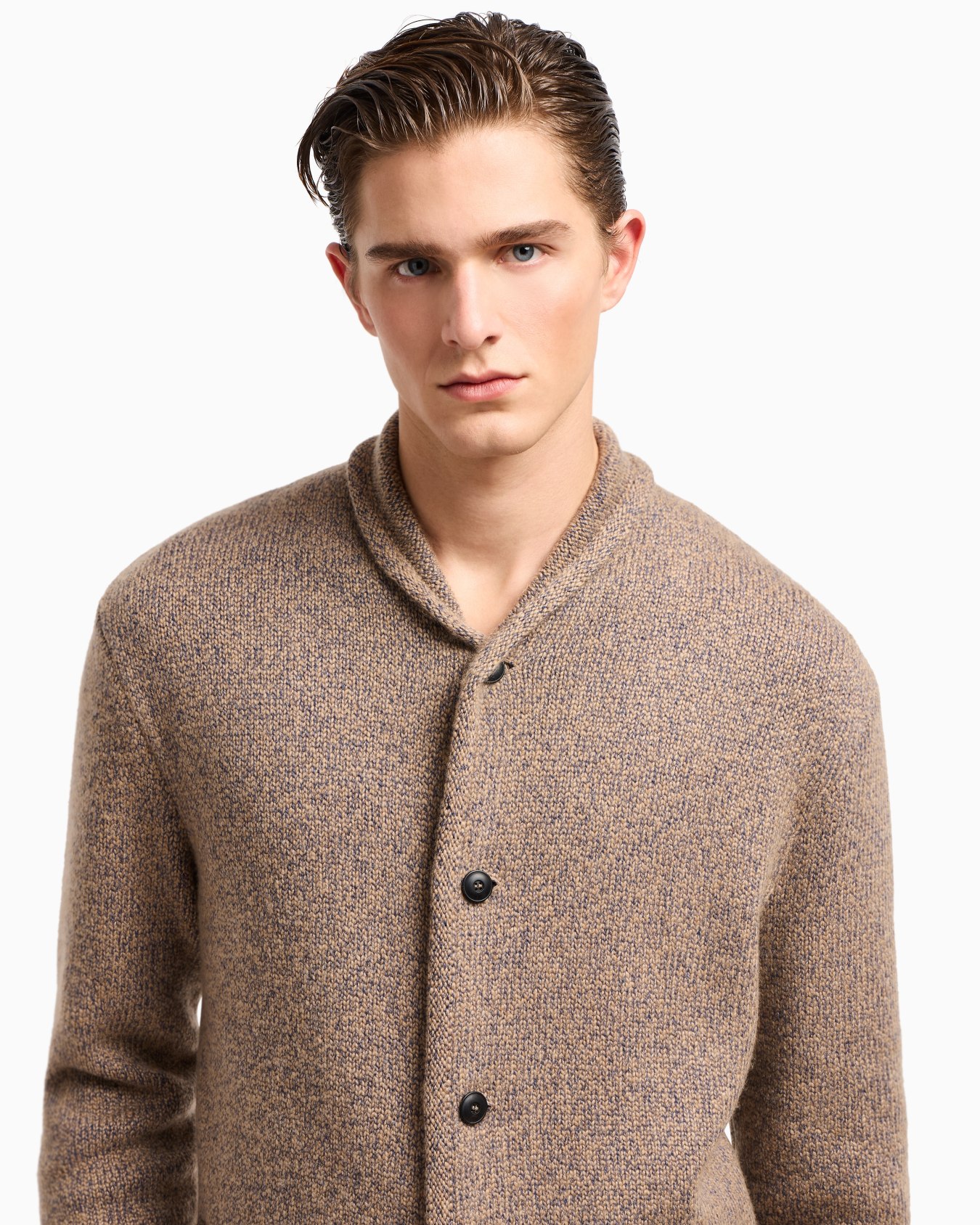 Cardigan jacket in knit cashmere and cotton Slide 5