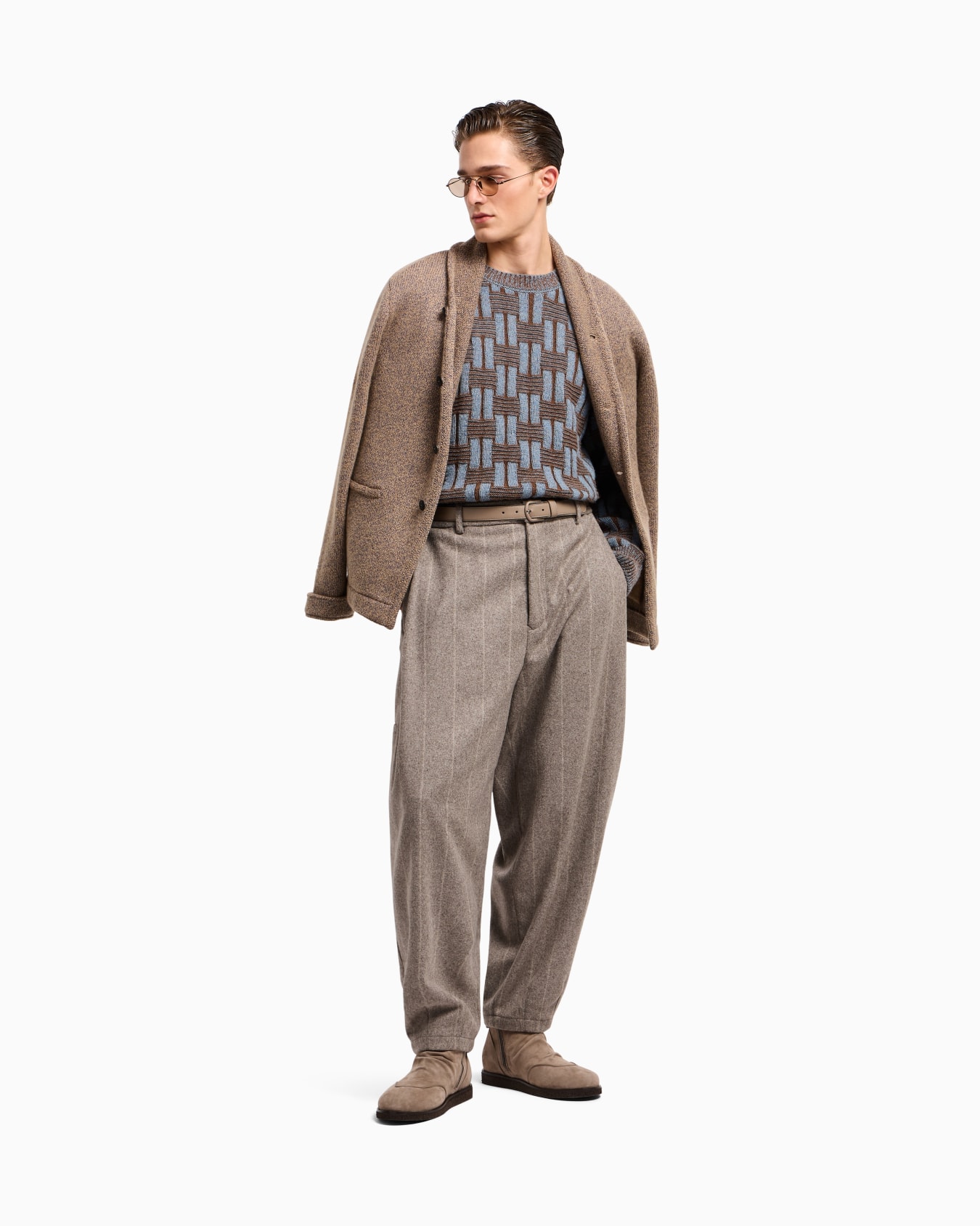 Cardigan jacket in knit cashmere and cotton Slide 2