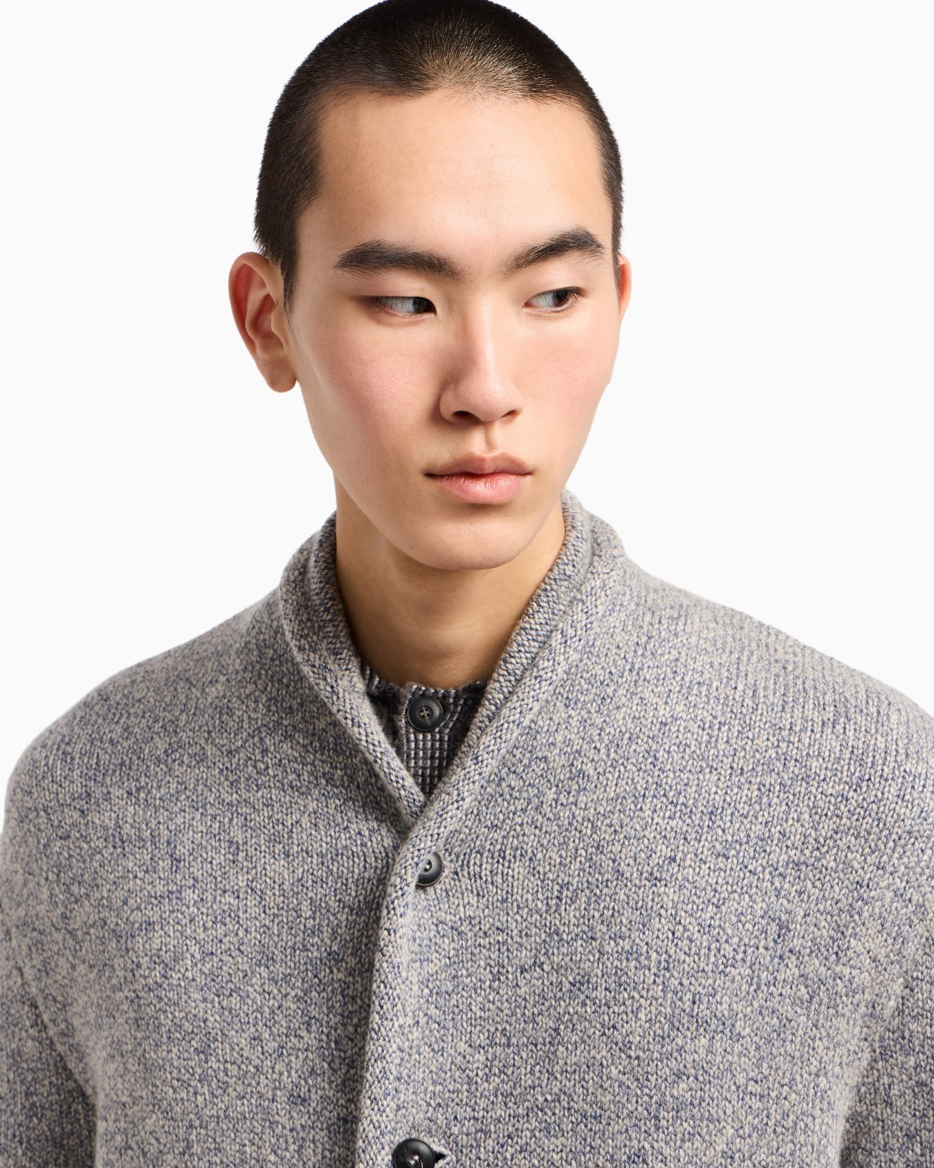 Cardigan jacket in knit cashmere and cotton Slide 5