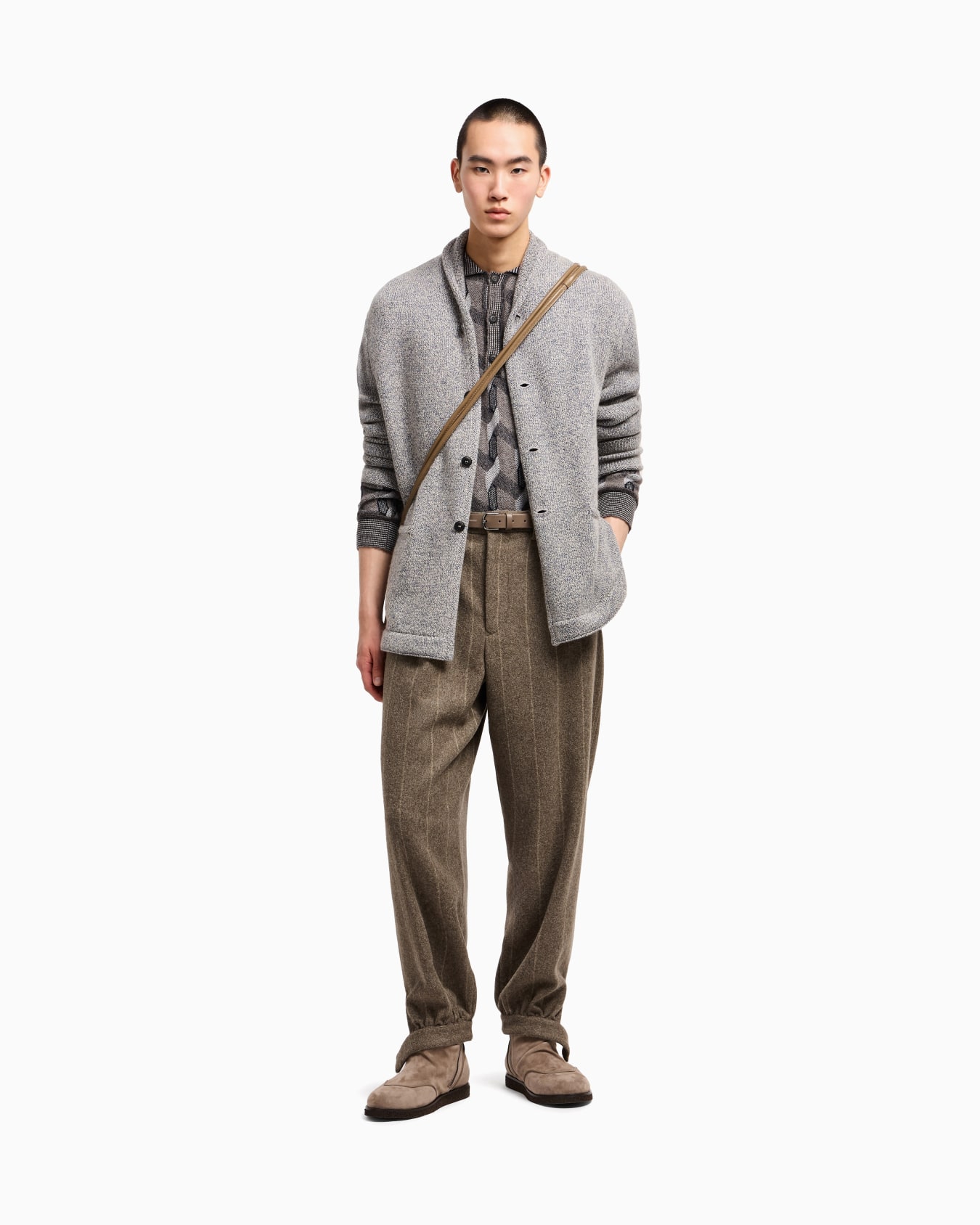 Cardigan jacket in knit cashmere and cotton Slide 2