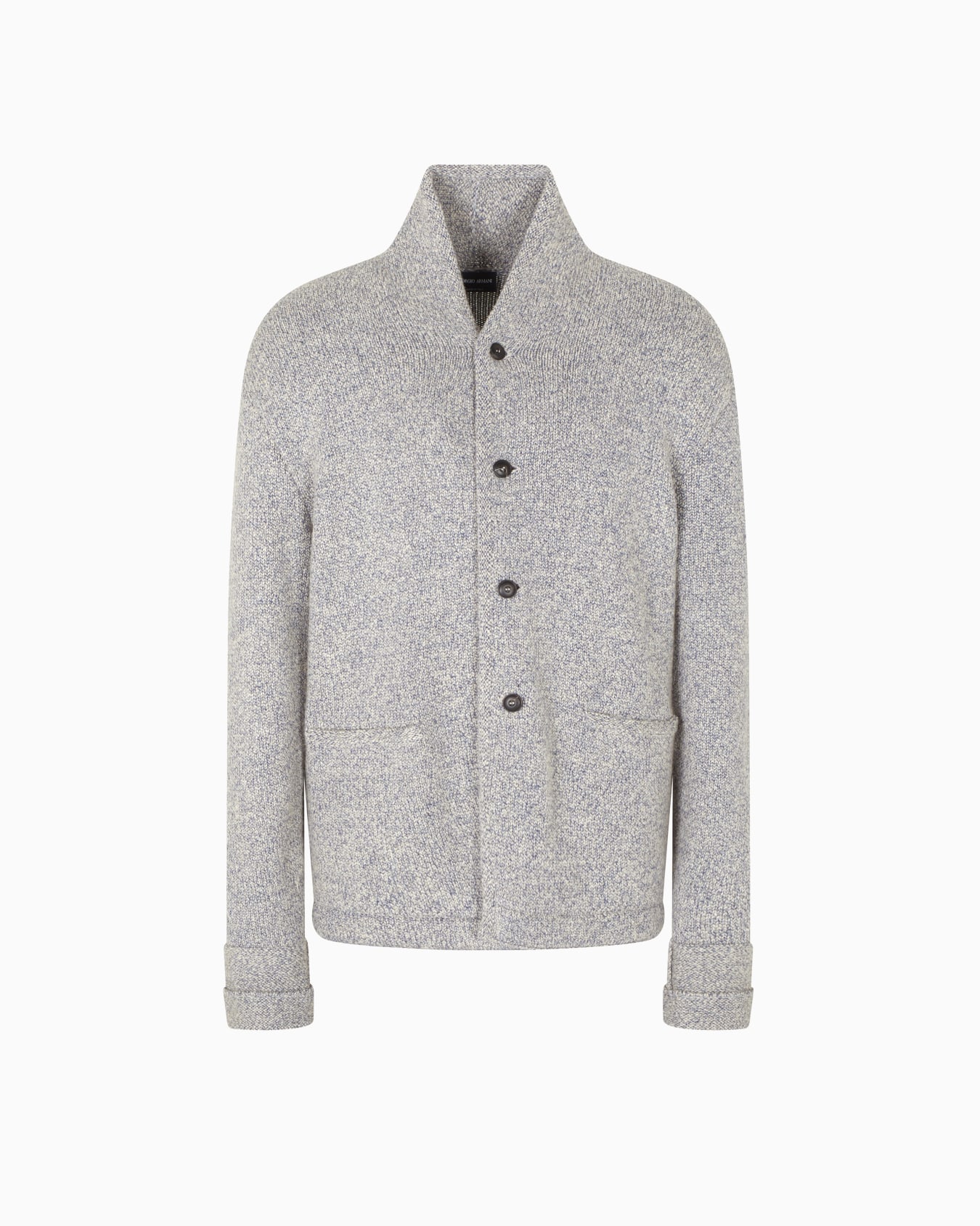 Cardigan jacket in knit cashmere and cotton Slide 0