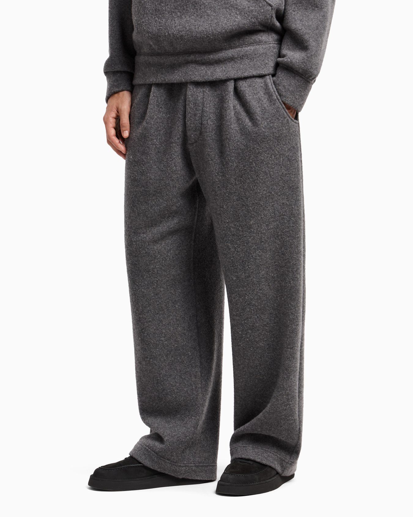 シングルタックパンツ カシミア フリース スライドする 4