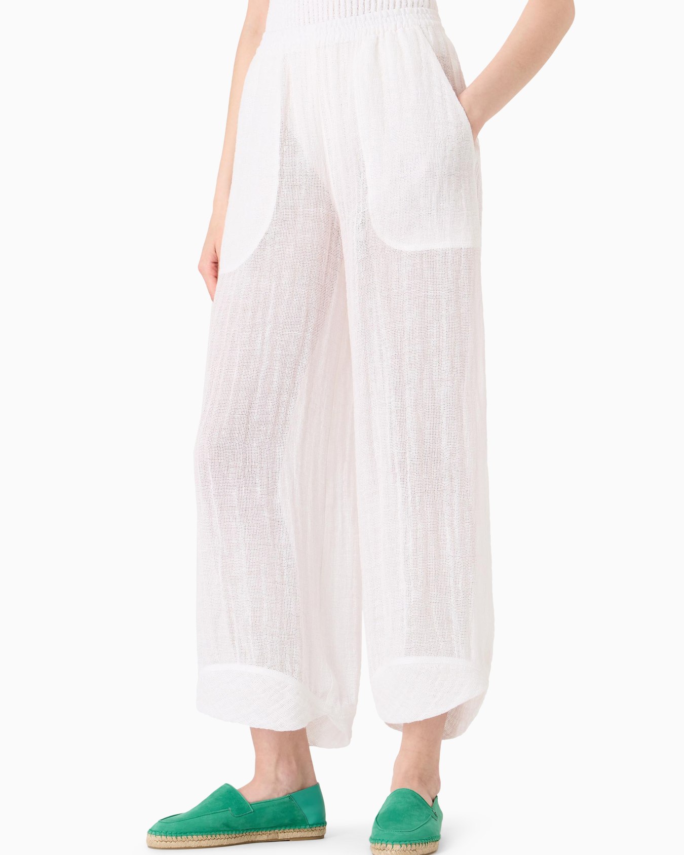 Wide linen-blend trousers Slide 1