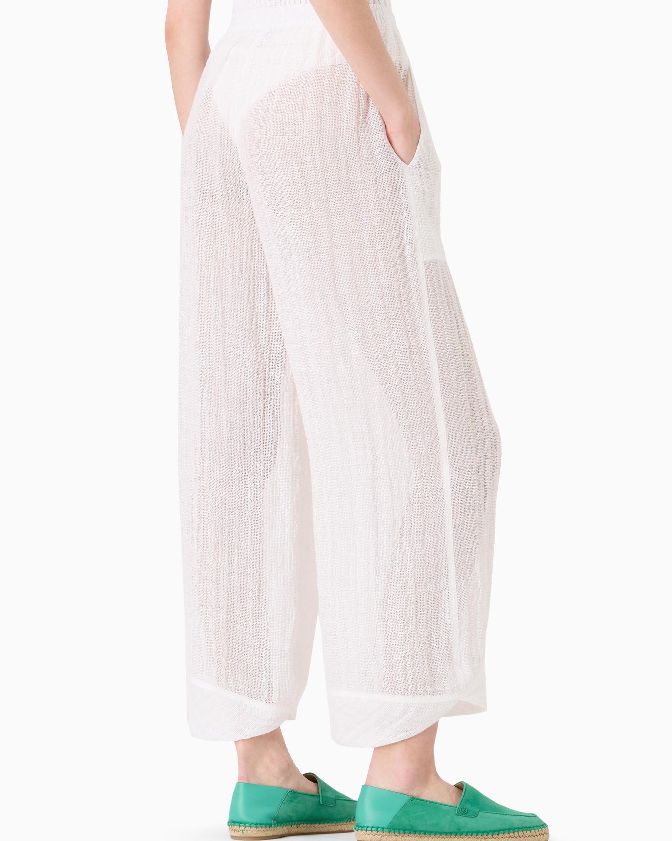 Wide linen-blend trousers Slide 2