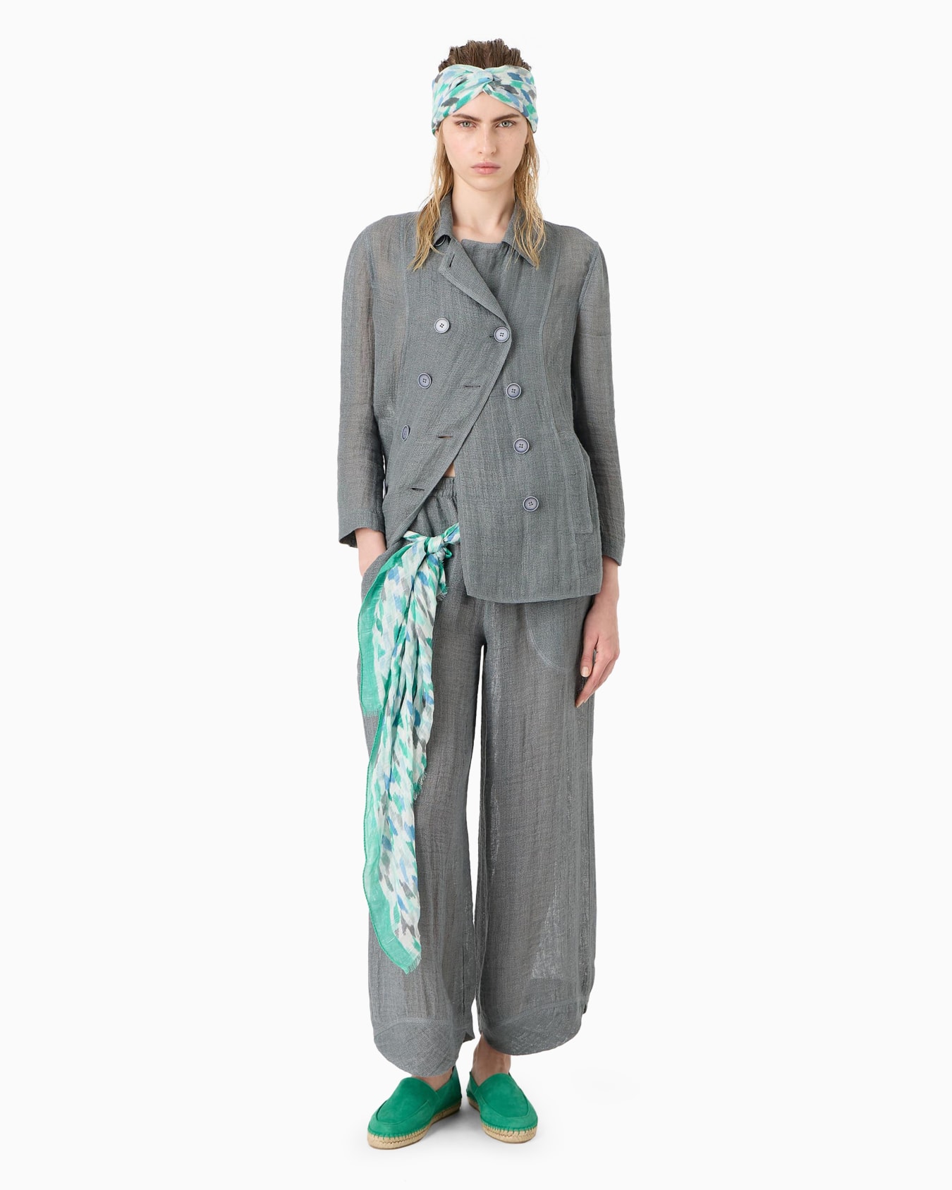 Wide linen-blend trousers Slide 3