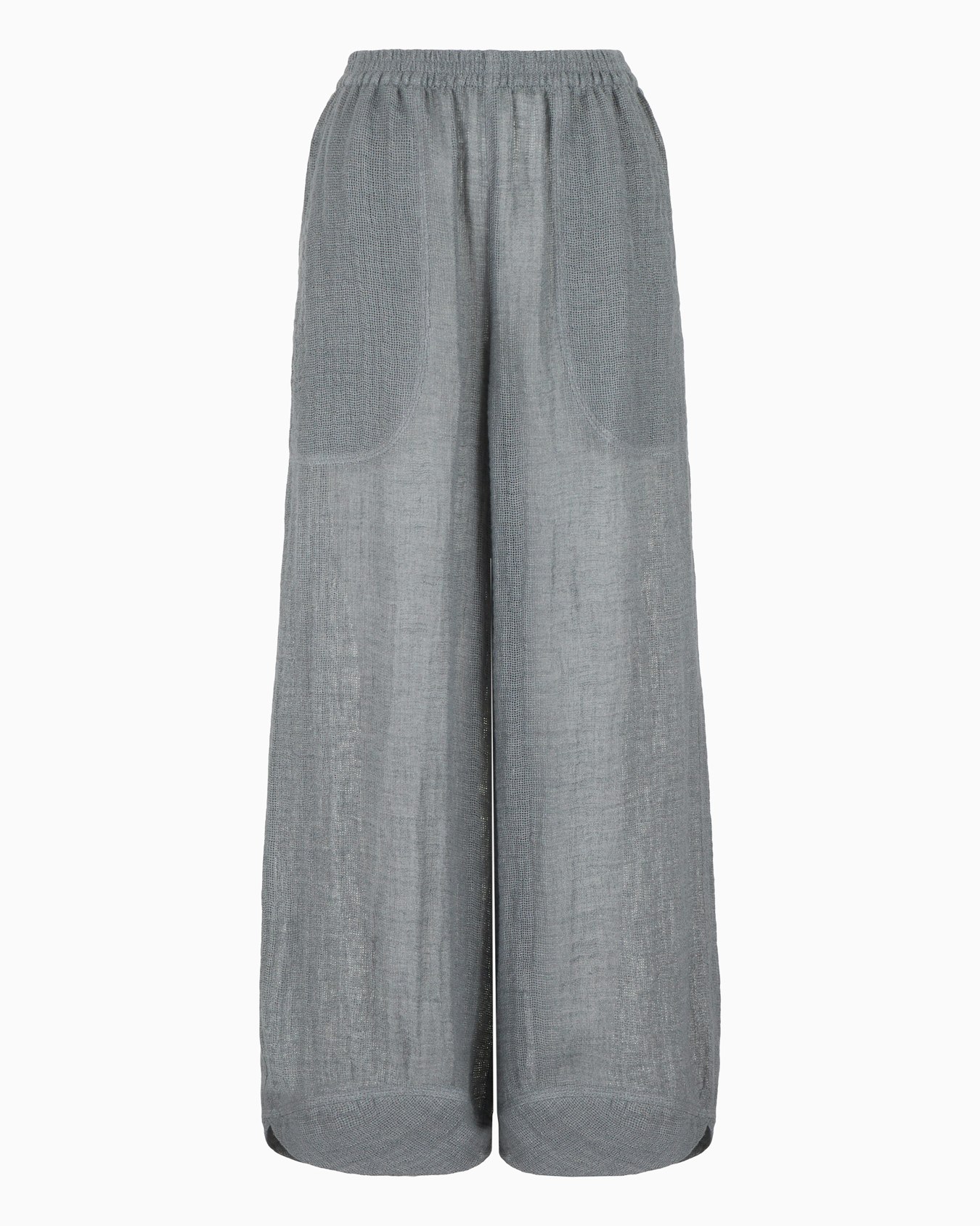 Wide linen-blend trousers Slide 0