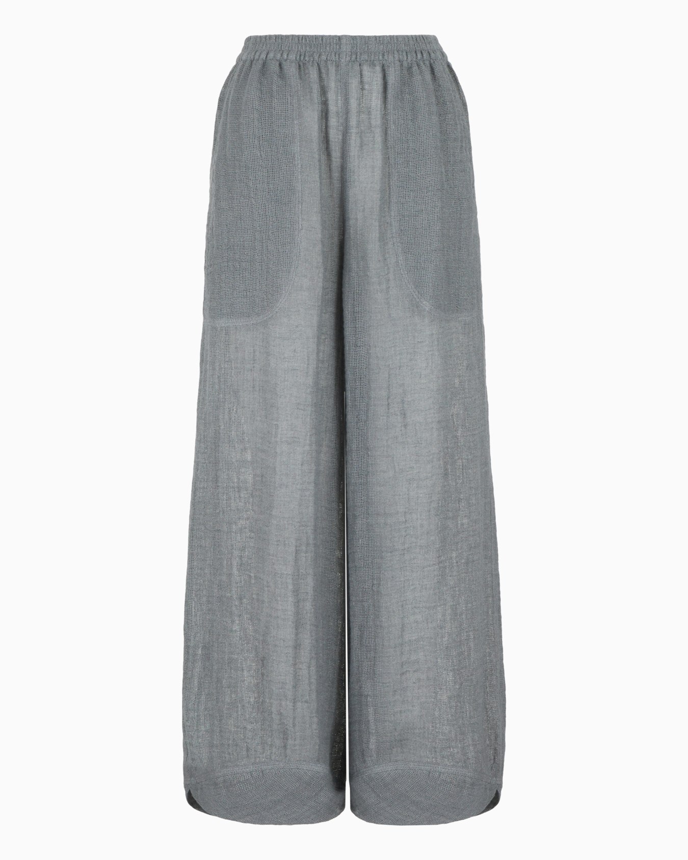 Wide linen-blend trousers Slide 0