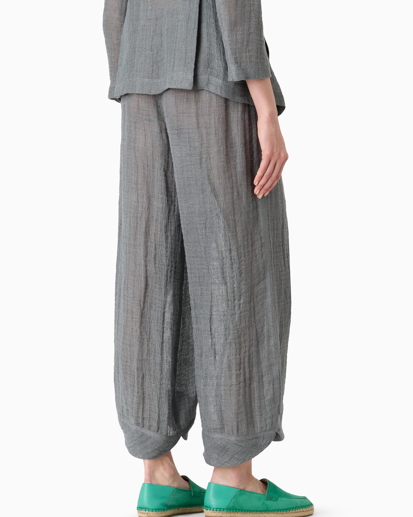 Wide linen-blend trousers Slide 2