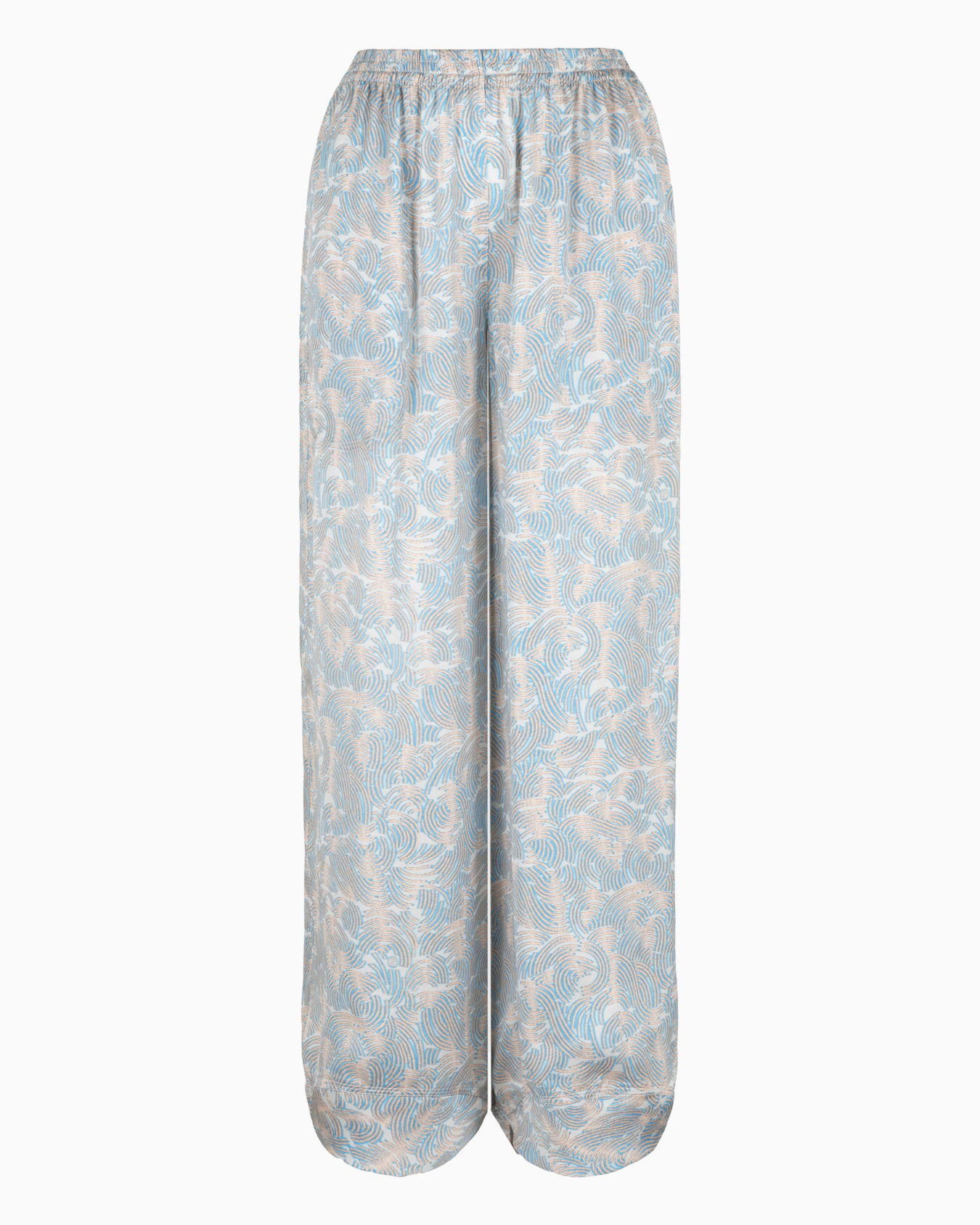 Wide printed silk trousers Slide 0