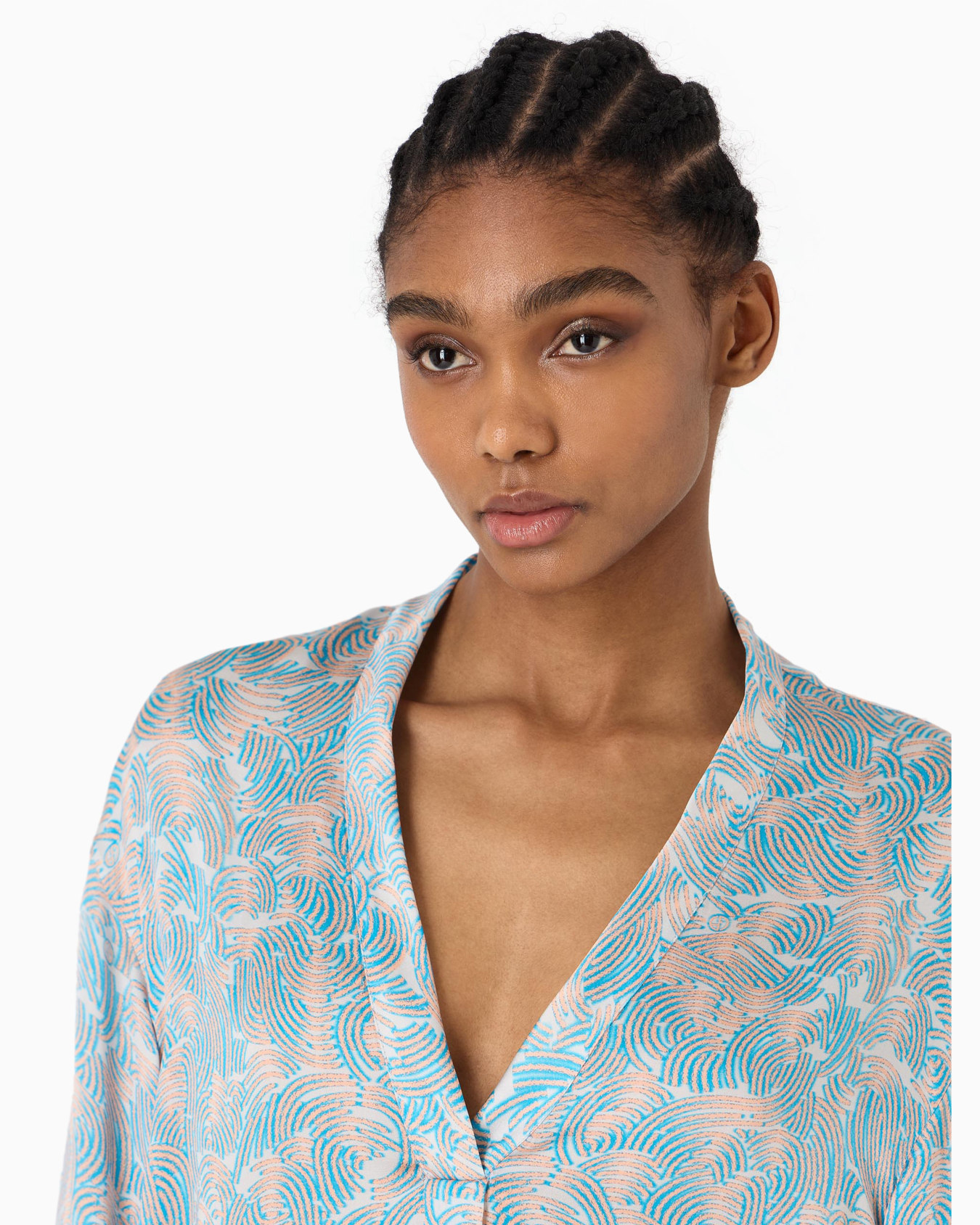 Printed silk long shirt Slide 4