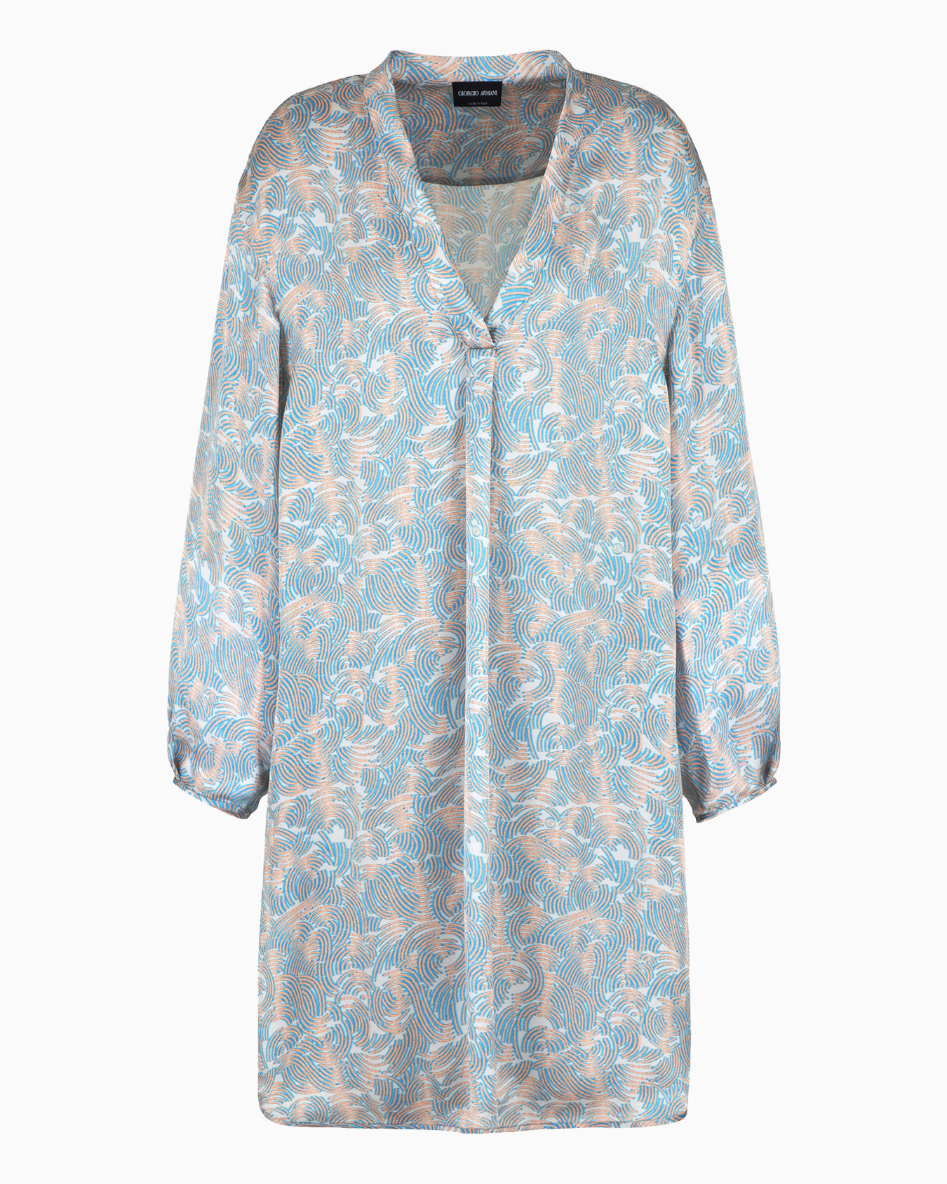 Printed silk long shirt Slide 0