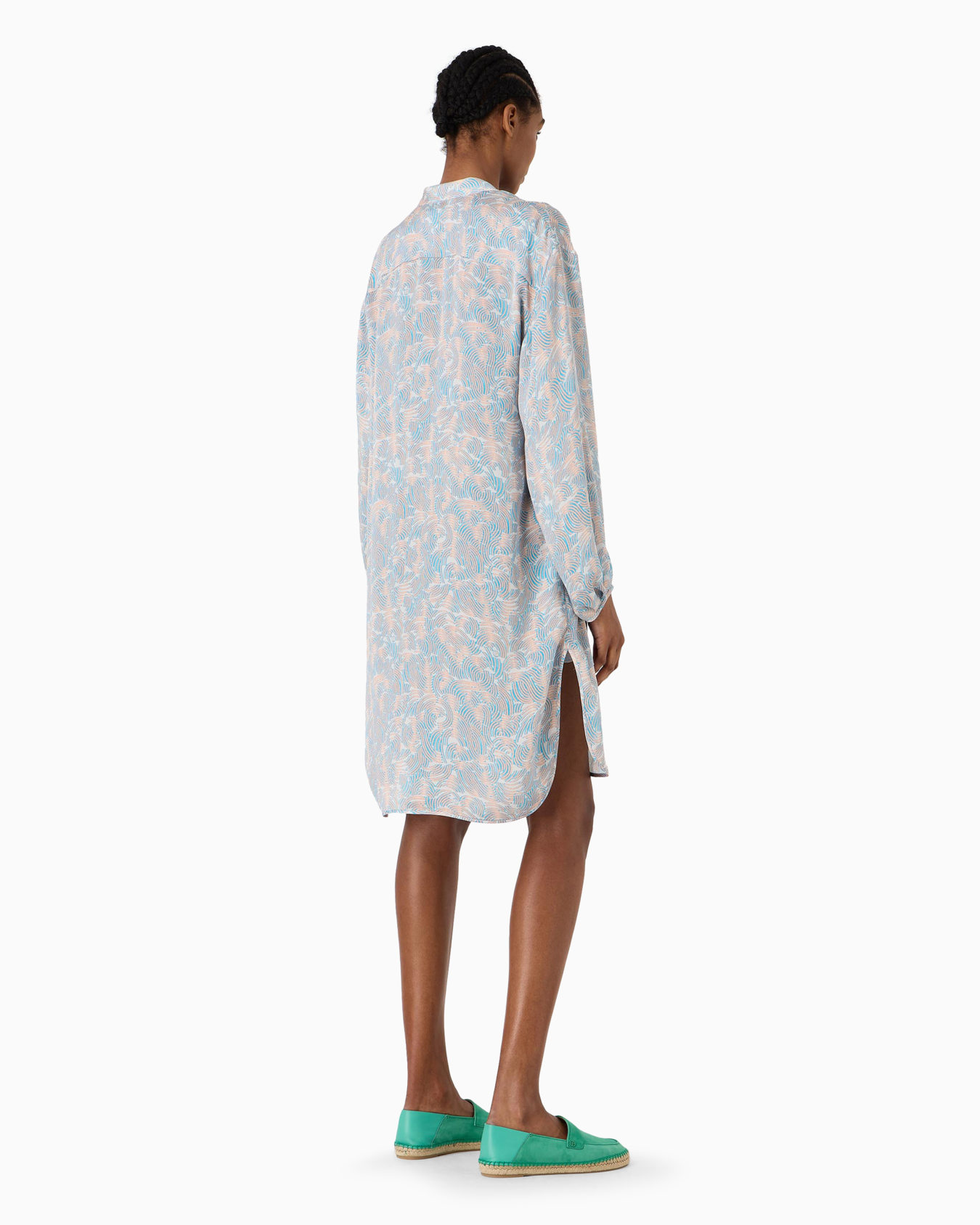 Printed silk long shirt Slide 2