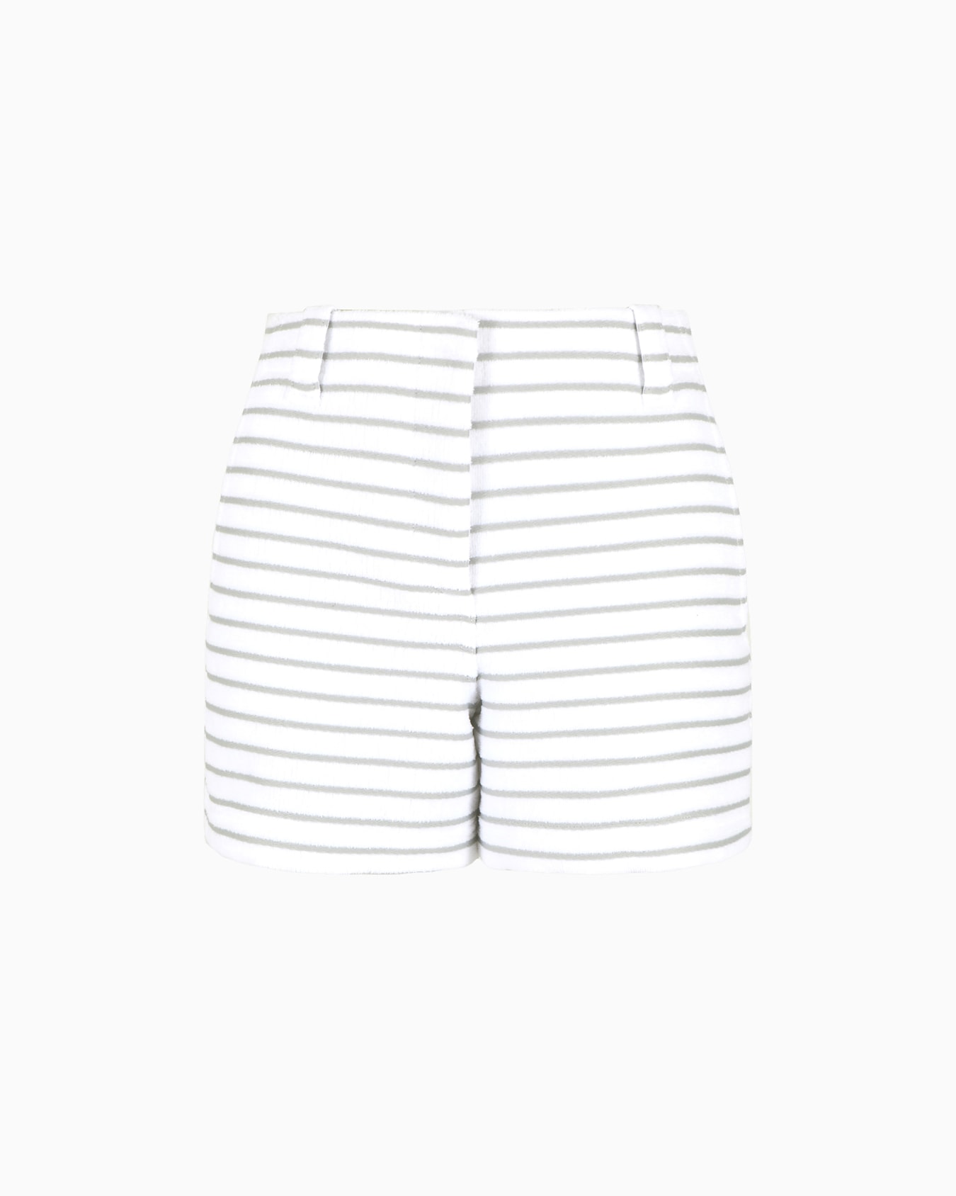 Pantalón corto de rizo de algodón a rayas Diapositiva 0