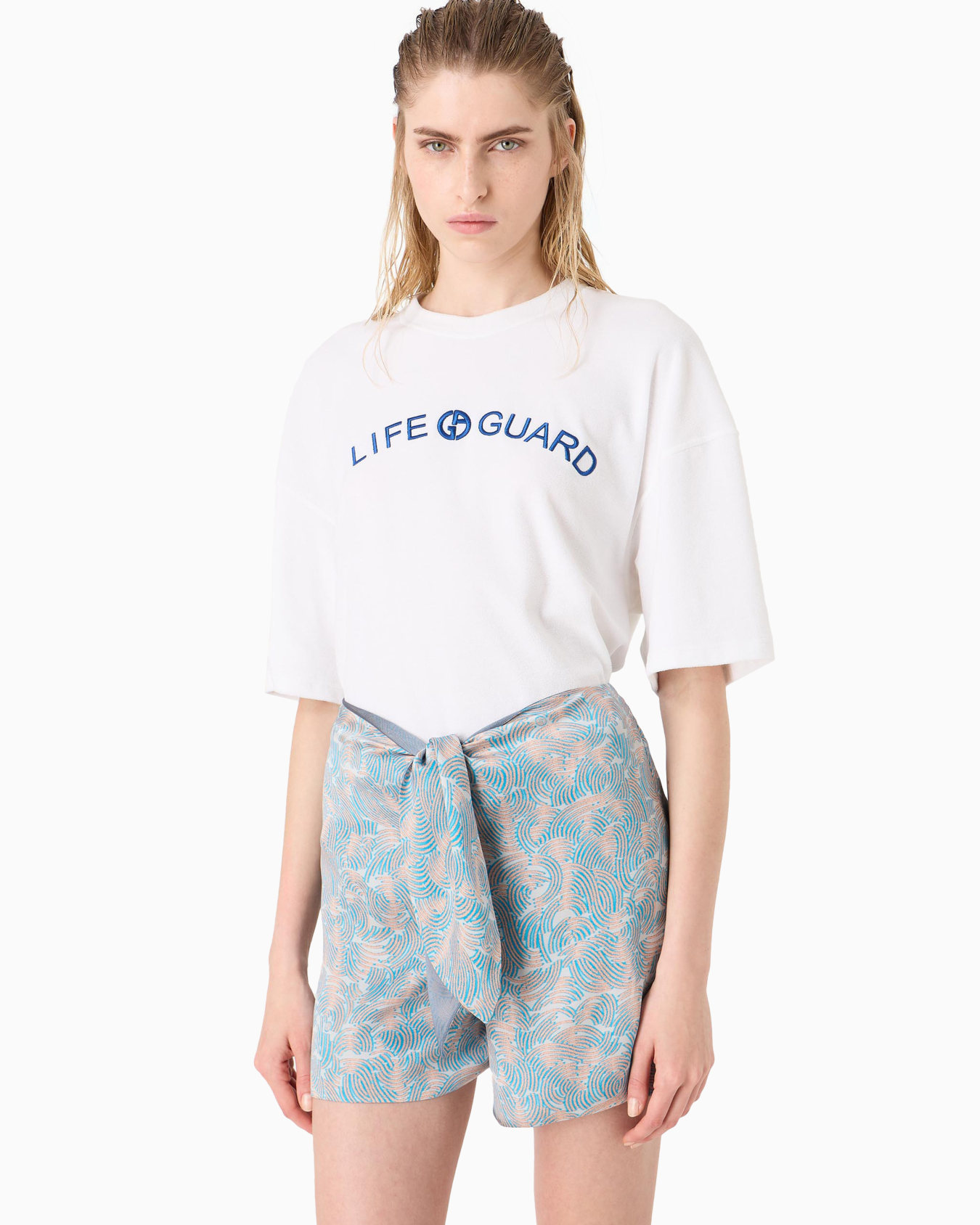 Shorts aus bedruckter Seide Folie 1