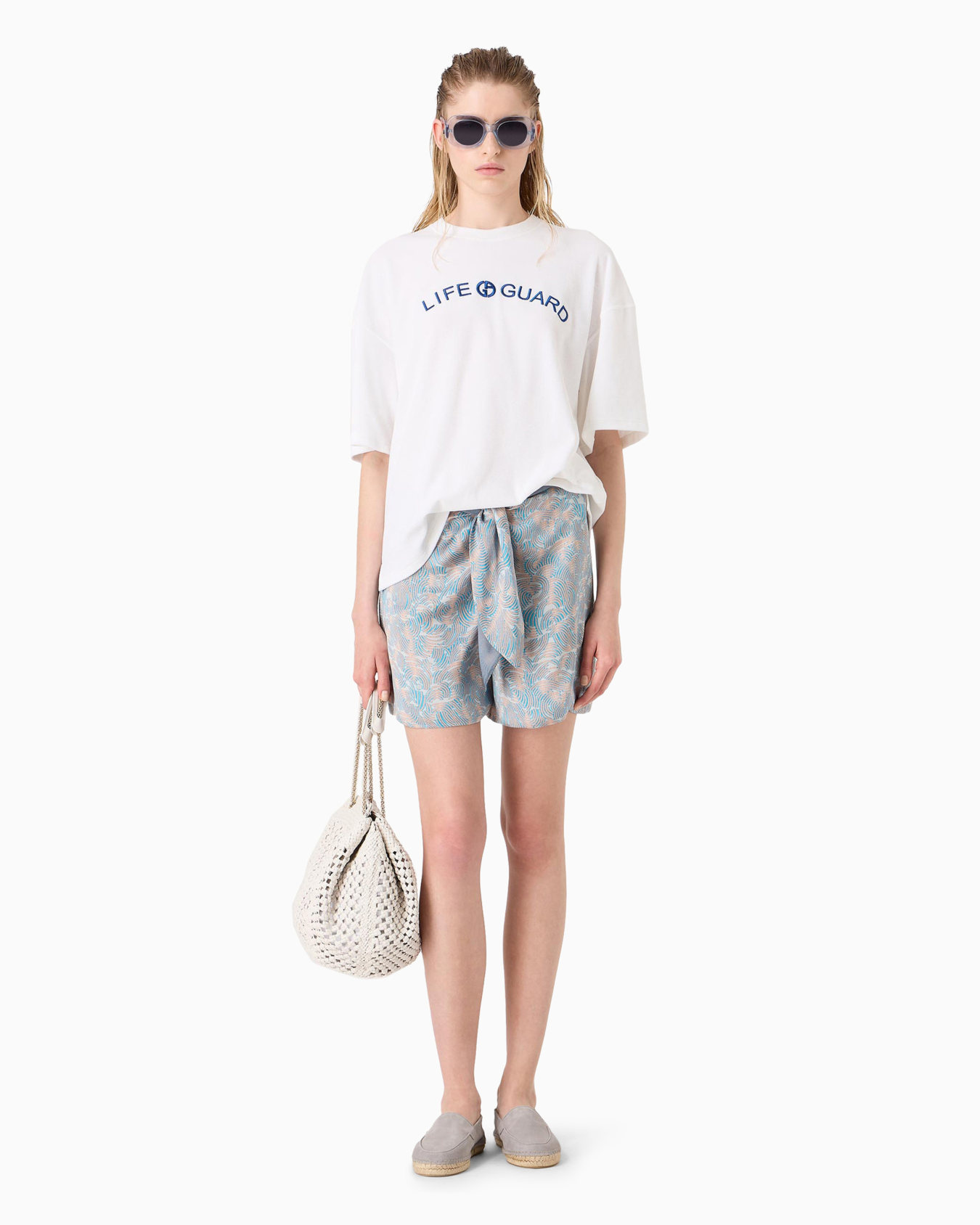 Shorts aus bedruckter Seide Folie 3