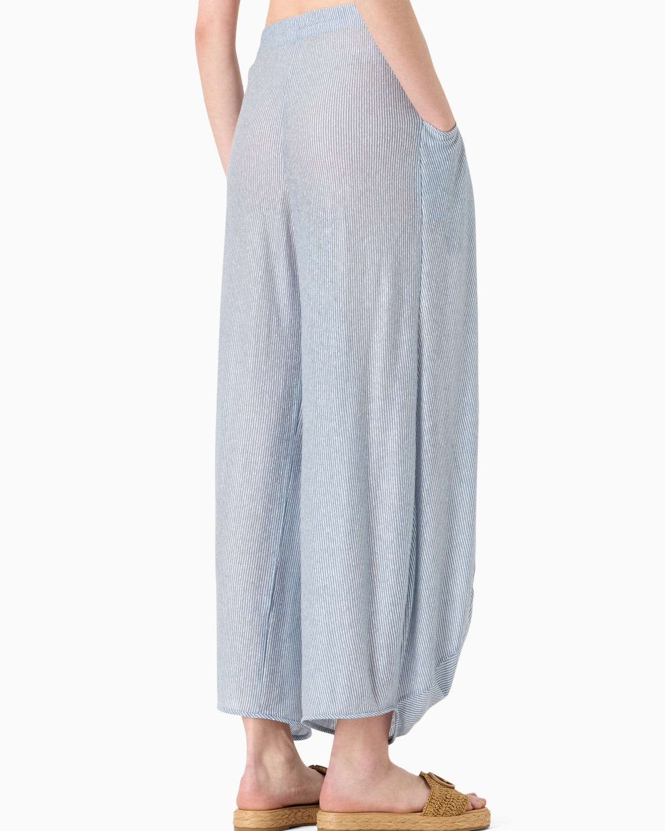 Linen and viscose jersey wide trousers Slide 3