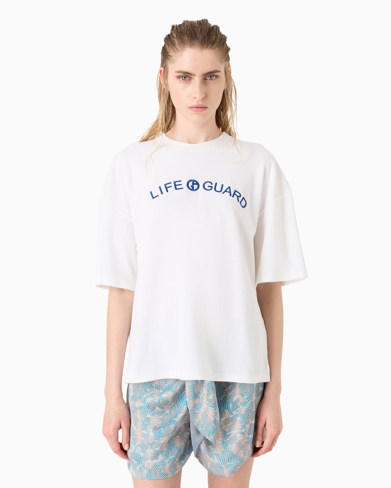 T-Shirt mit Rundhalsausschnitt aus Baumwoll- und Seidenjersey Folie 2