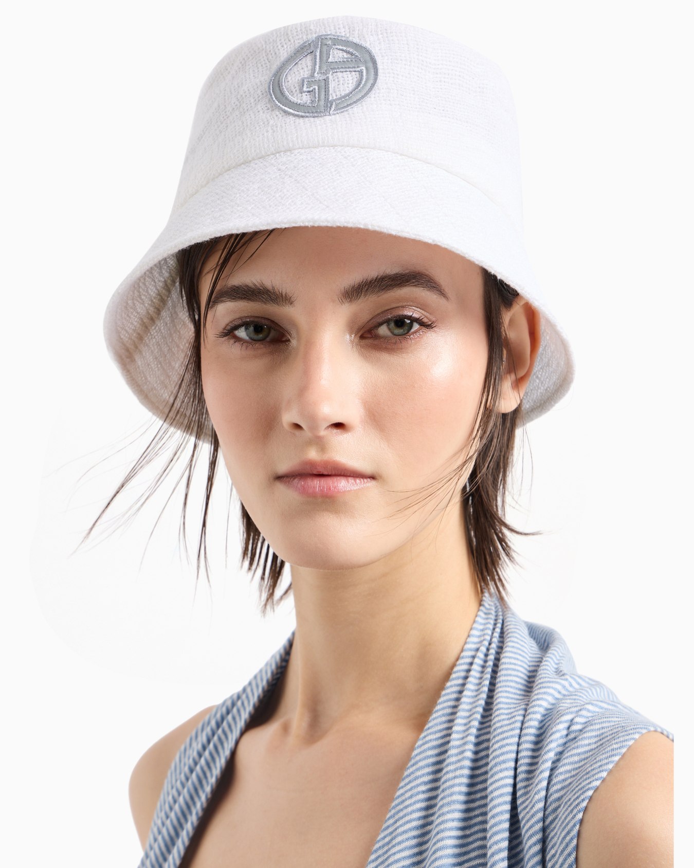 Linen-blend cloche hat Slide 3