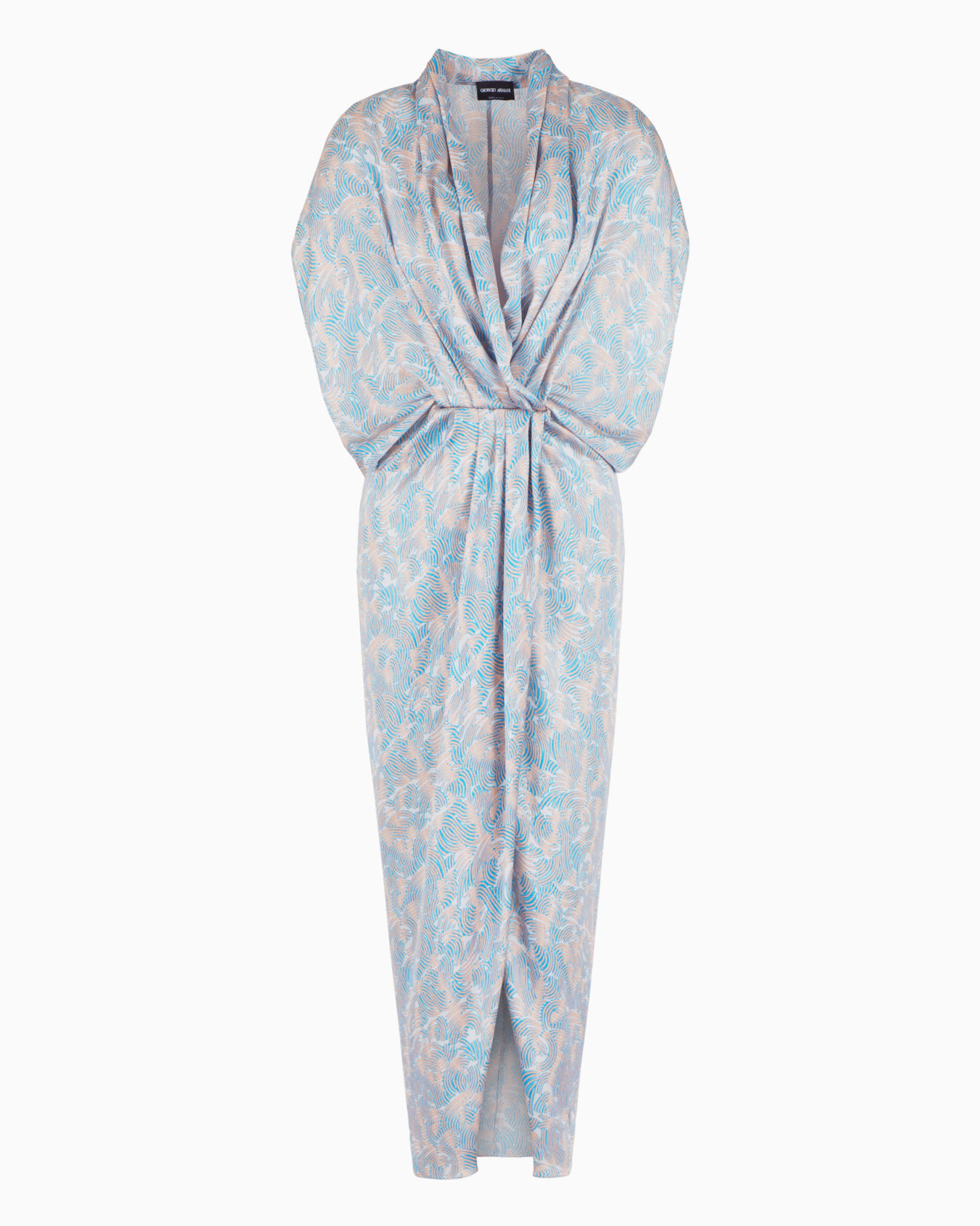 Printed silk long dress Slide 0