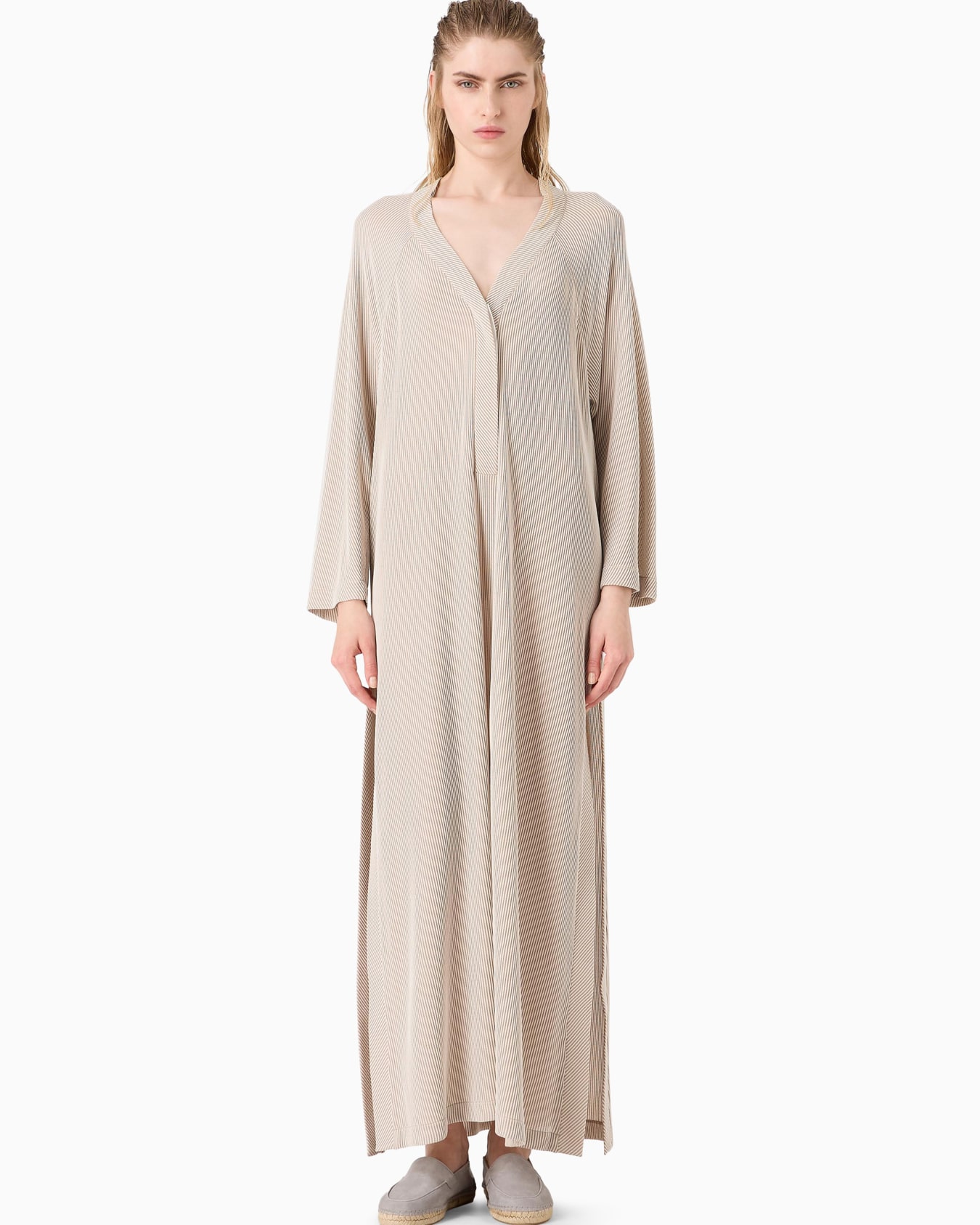 Long ribbed viscose dress Slide 1