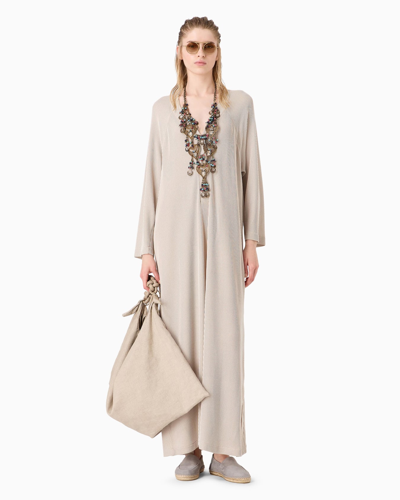 Long ribbed viscose dress Slide 3