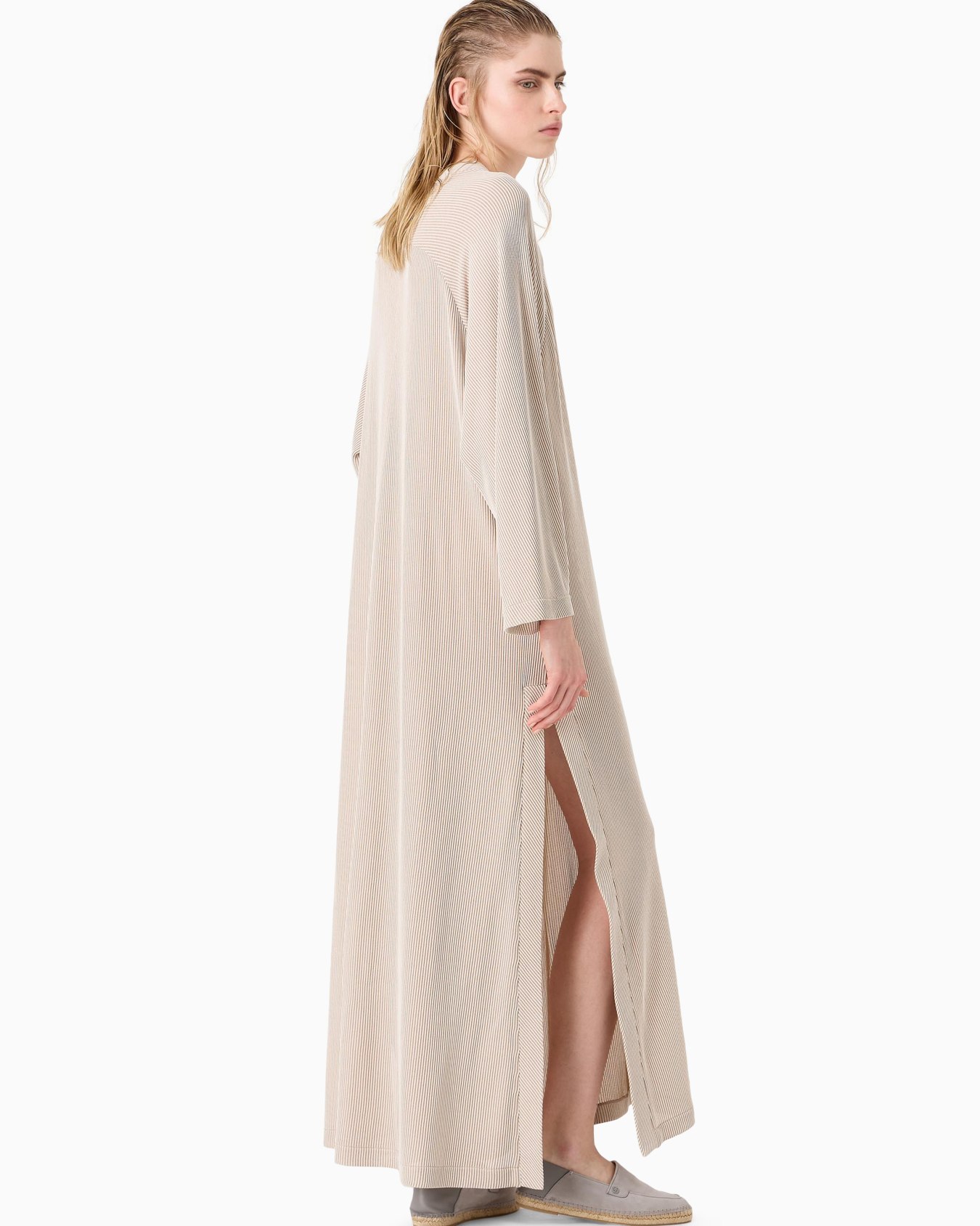 Long ribbed viscose dress Slide 2
