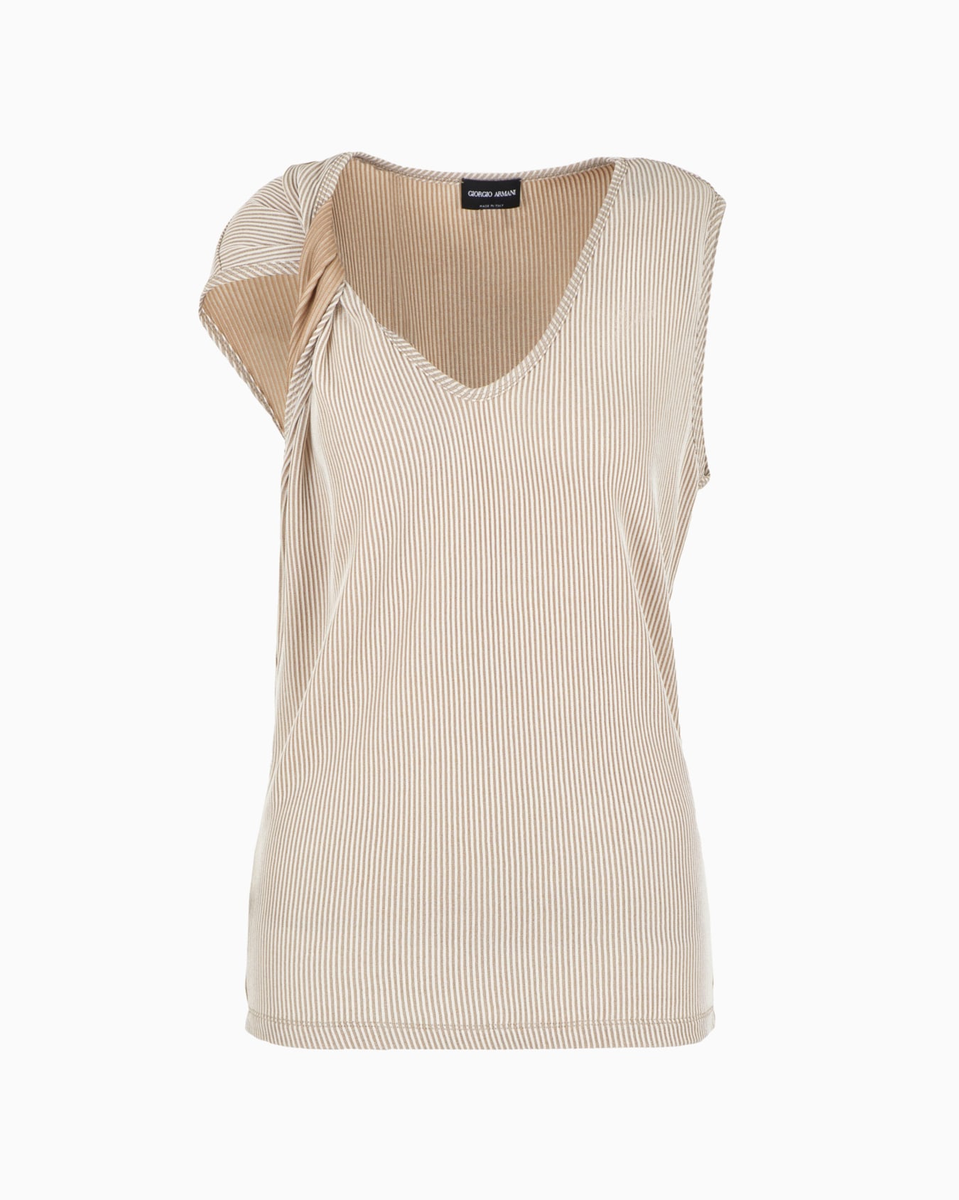 Ribbed viscose crew-neck top Slide 0