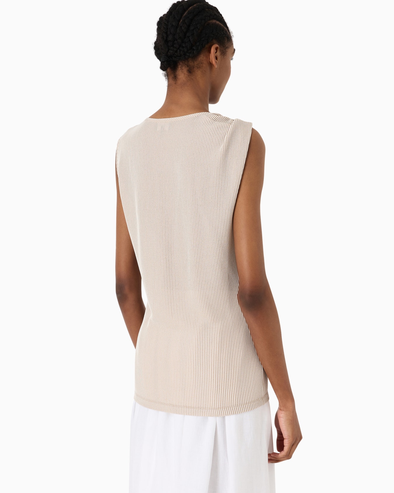 Ribbed viscose crew-neck top Slide 3