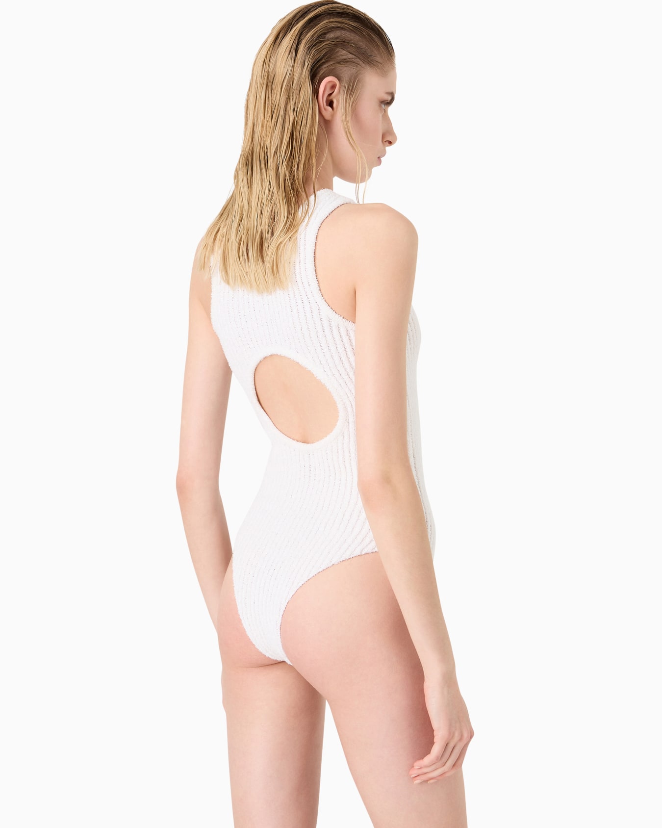 Ribbed cotton and viscose-blend bodysuit Slide 3