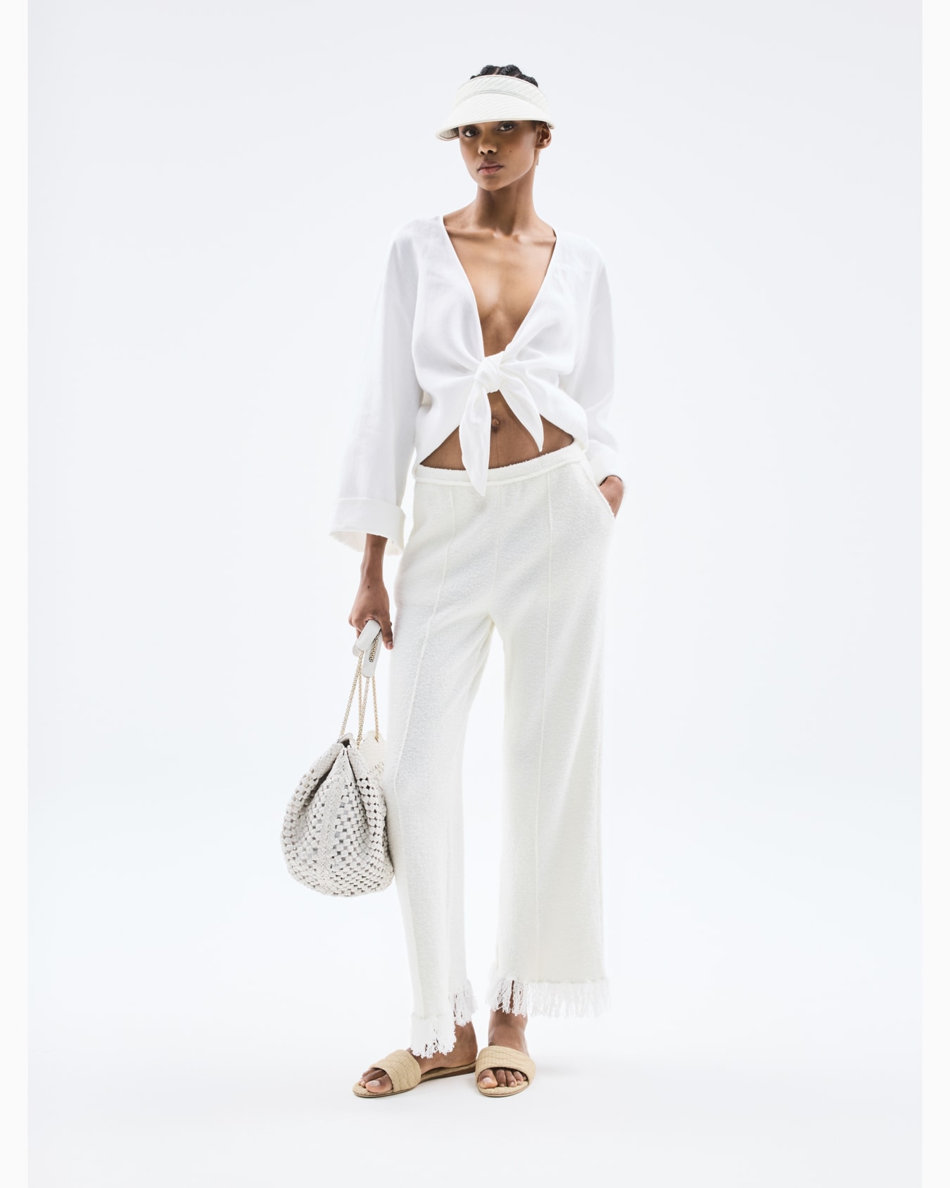 Ribbed viscose-blend trousers Slide 5