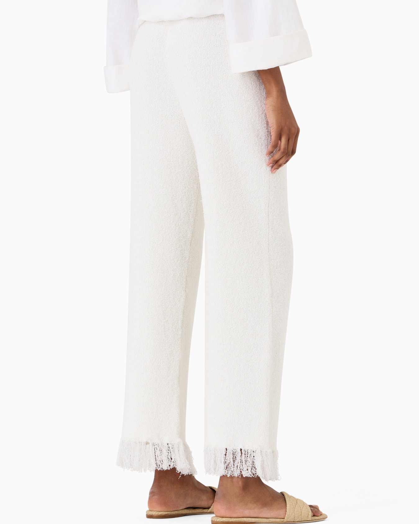 Ribbed viscose-blend trousers Slide 2